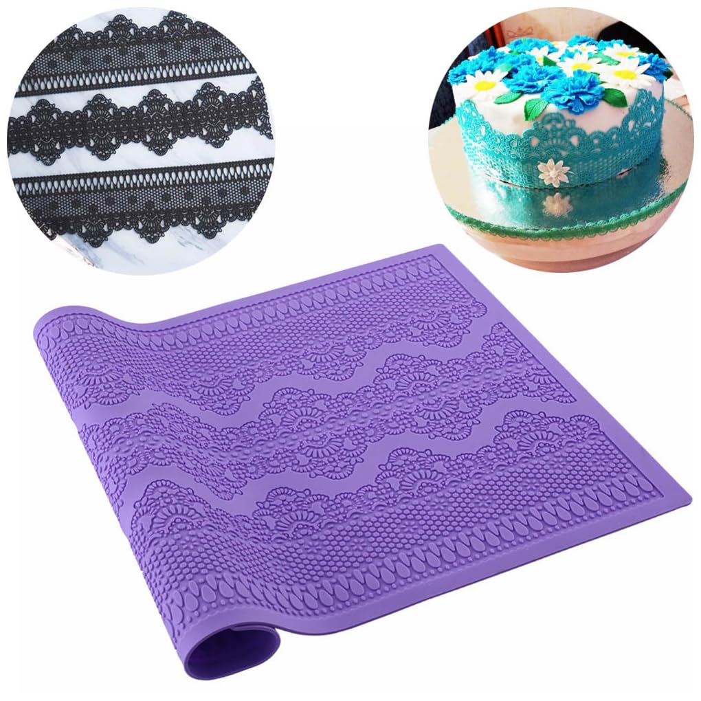 Juego de 5 moldes rectangulares de silicona para tartas de azúcar, para fondant, resistentes al calor, para cocina, horno, chocolate, decoración