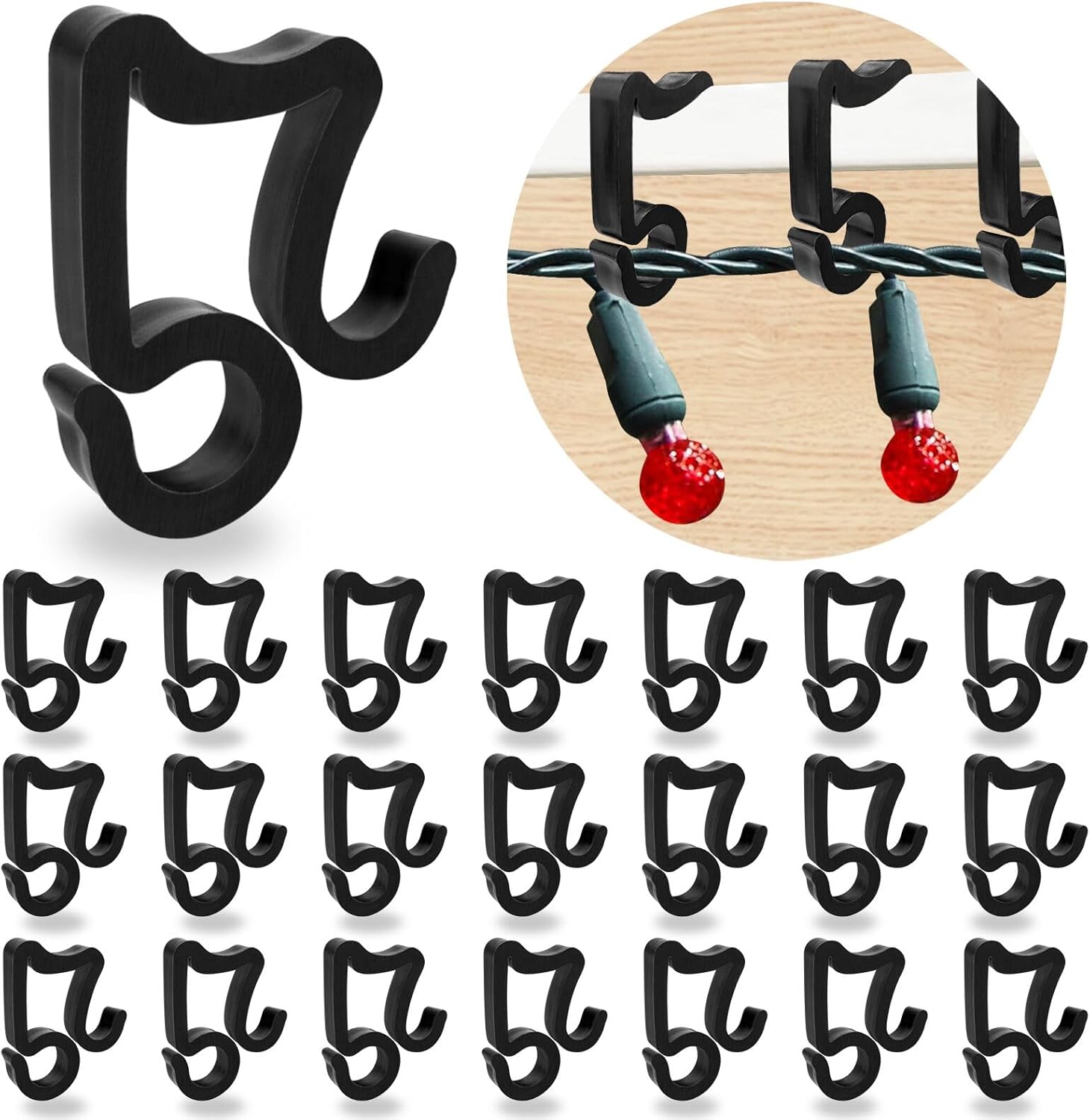 Openfly 160Pcs Holiday Christmas Light Clips, Black