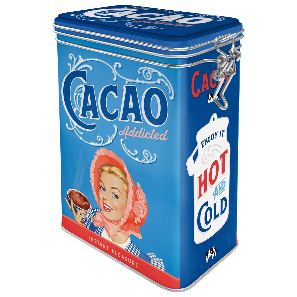 Nostalgic-Art Cacao Addicted – Gift Idea for Nostalgia Fans, Dry Food Storage Box, Vintage Design, 1.3 l