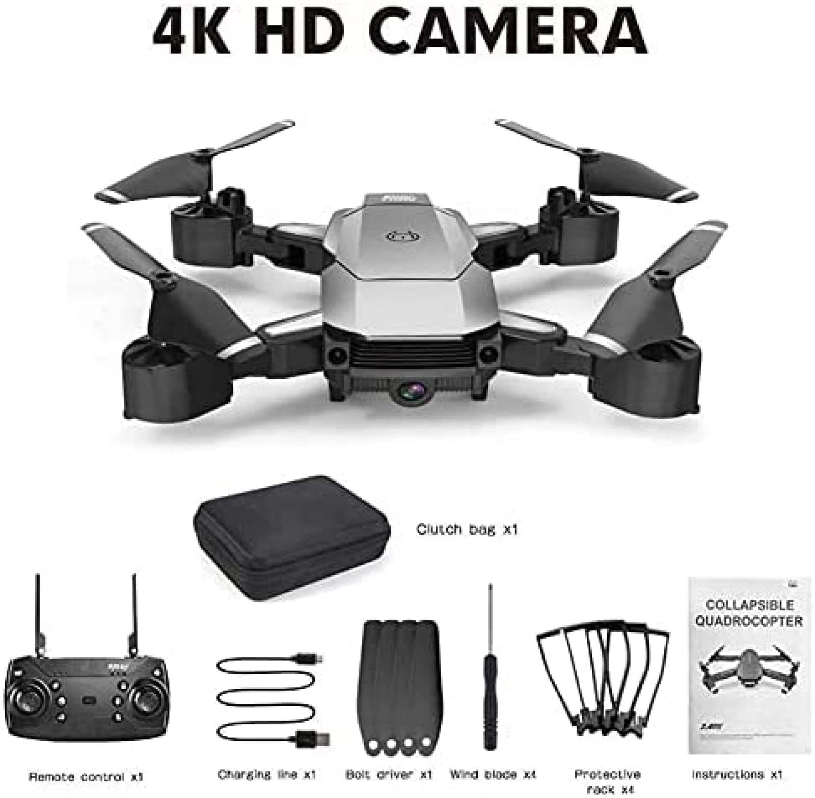 Dron zdalnie sterowany dla dzieci w wieku 5–9 lat Składany zdalnie sterowany quadkopter RC Dron z kamerą 4K HD WiFi Dron FPV FPV, fotografowanie gestami, wideo, trzymanie wysokości i tryb be