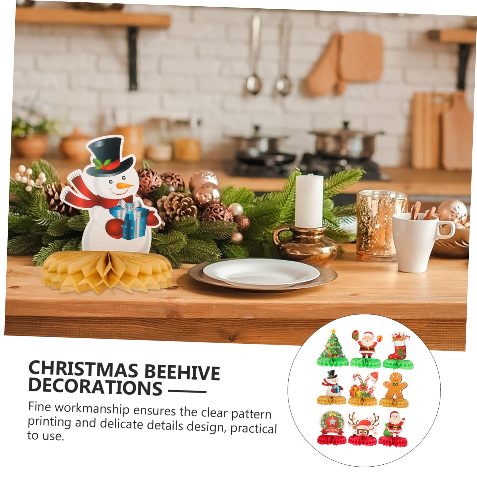 Alasum 36piezas Adornos De Para Decoración De Mesa Navideñas De Mesa Para Celebraciones De Navidad