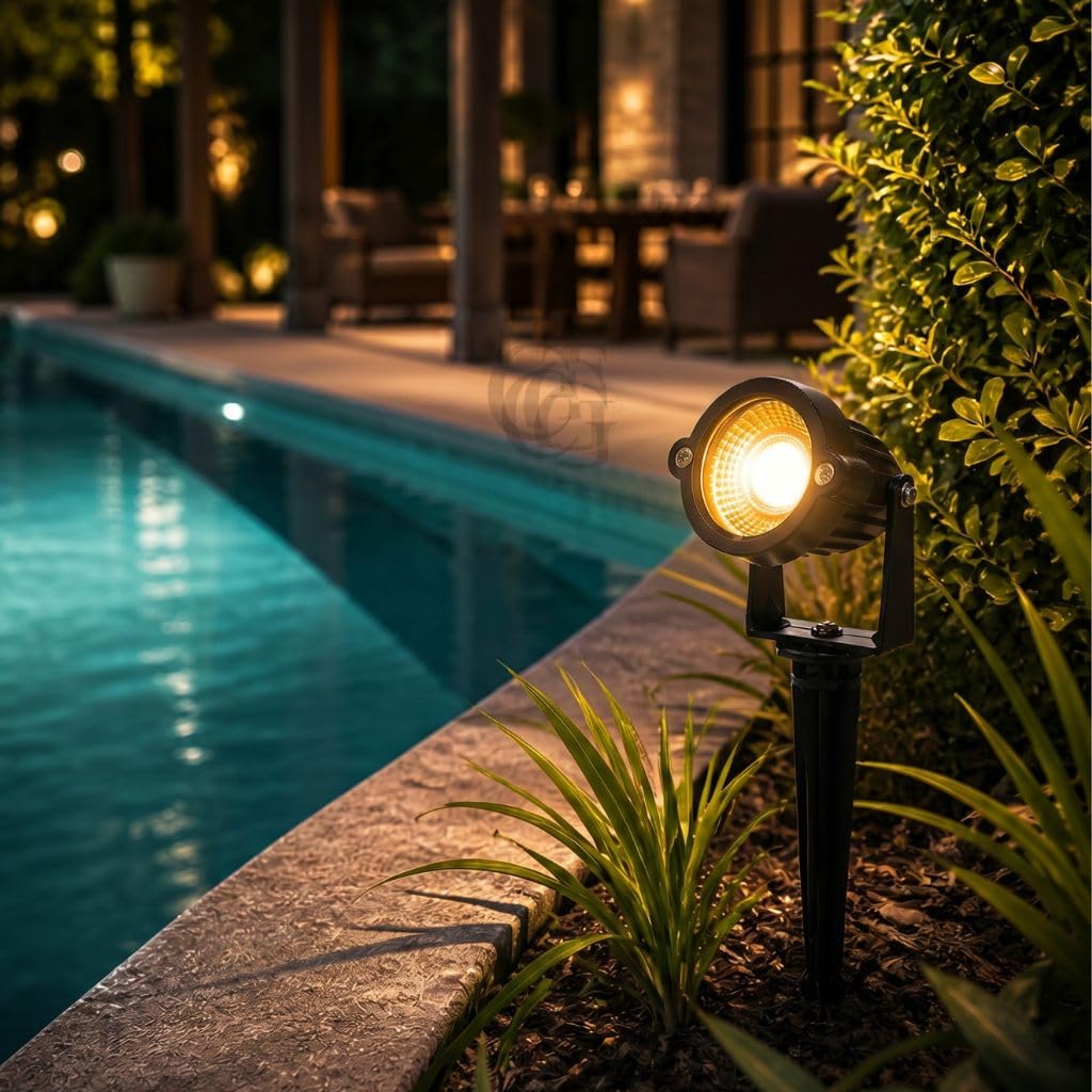 The Crafted Gesture 5 Watts Outdoor Modern Aluminium Spot and Spike Garden/Wall Light, IP65 Waterproof with Adjustable Head Outdoor Light (Warm White)-image-45