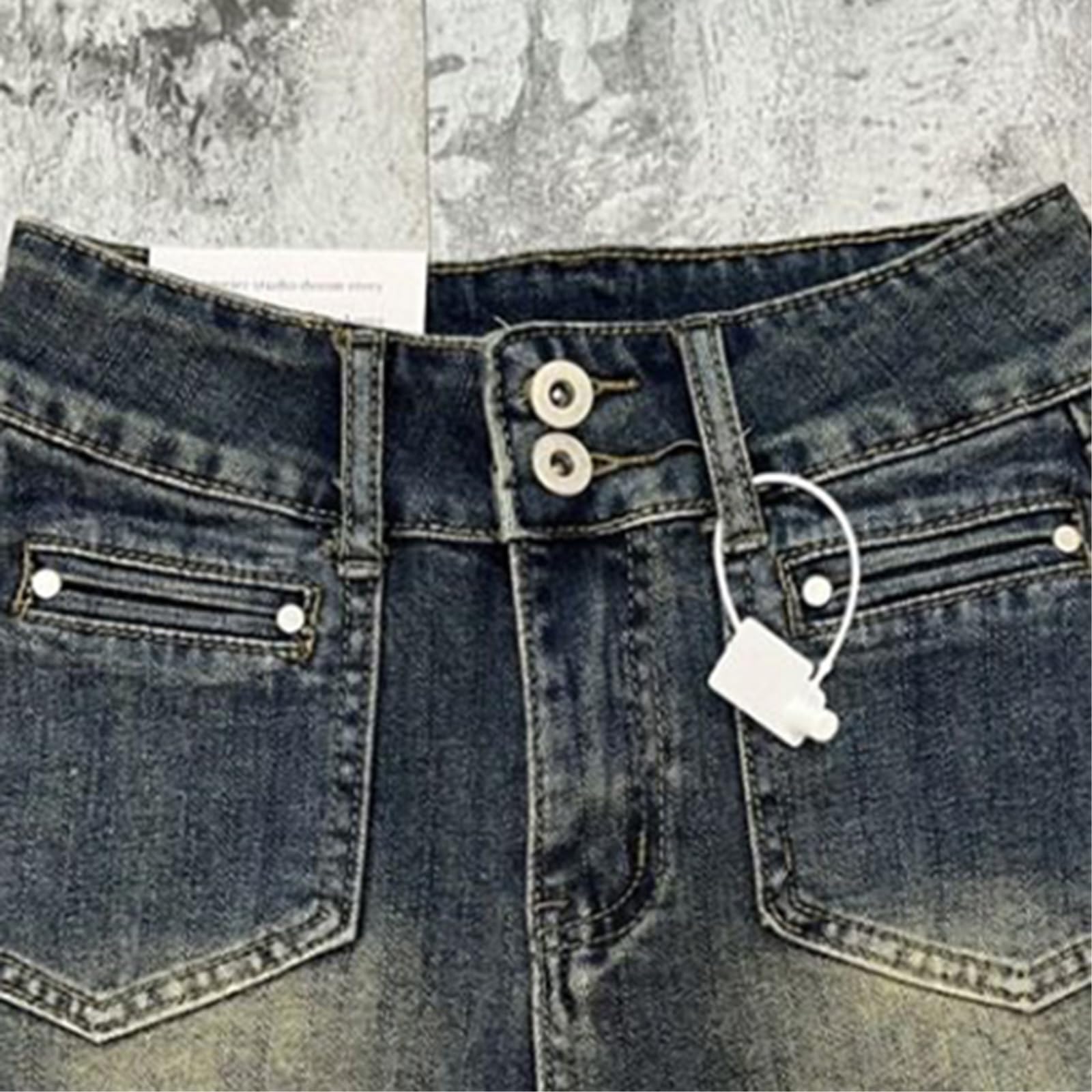 Shorts Jeans Donna Vintage 90s Denim Donne Streetwear Sexy Hip Wrap Estate Alta Vita Tasche Casual Caldo Short-Vintage Blue-m