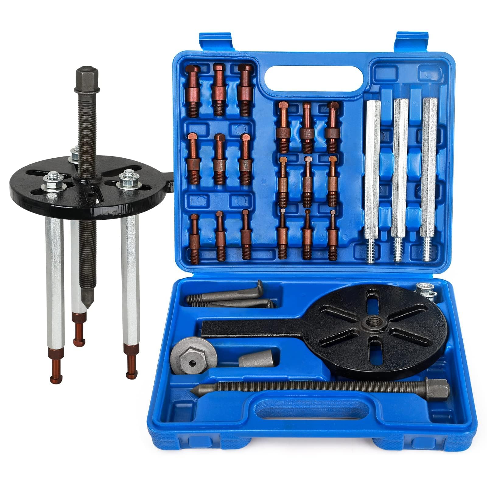 THE WHITE SHOP 21-in-1 Bearing Puller Set, Bearing Puller Tool Bearing Removal Tool with 6 Sizes of Collets 3 Jaw Puller for Inner Bearing Kit Multifunctional Transmission Bearing Disassembly