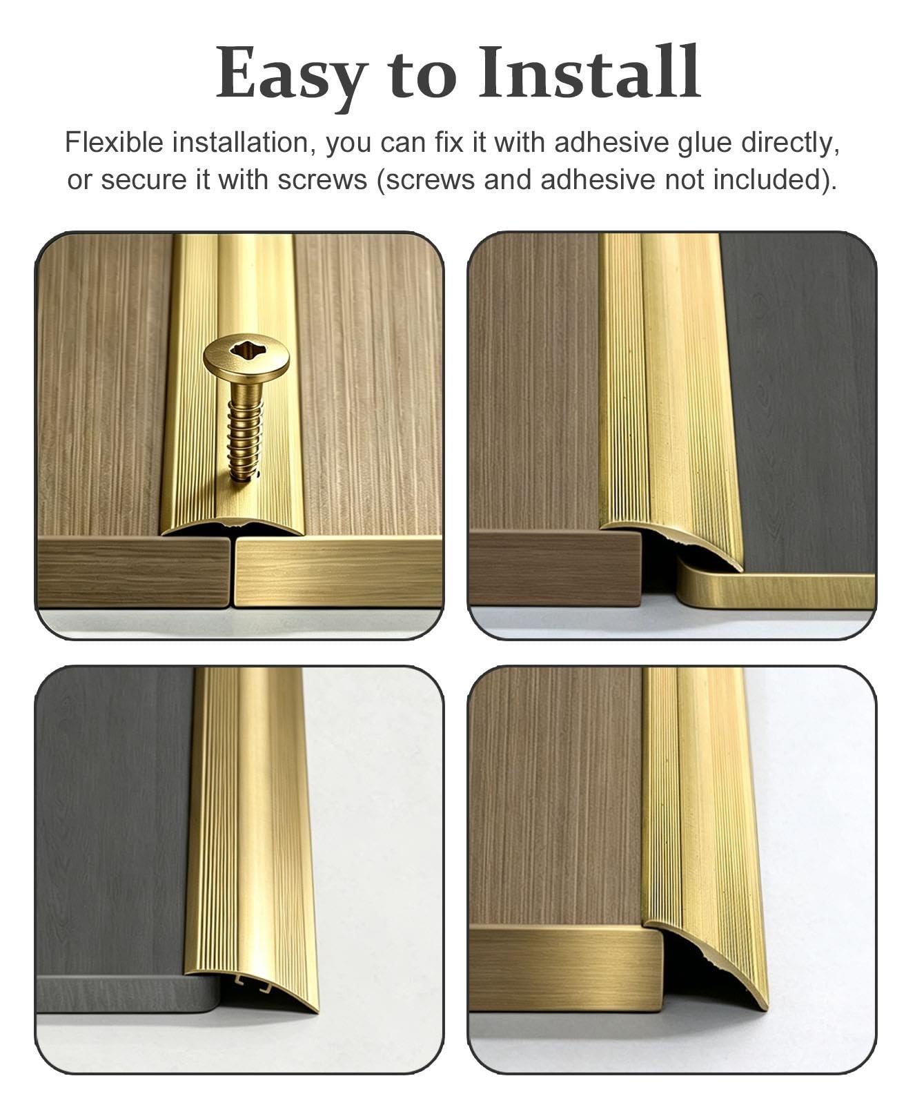 Striscia di Transizione Rampe di Soglia Antiscivolo in Ottone Color Oro