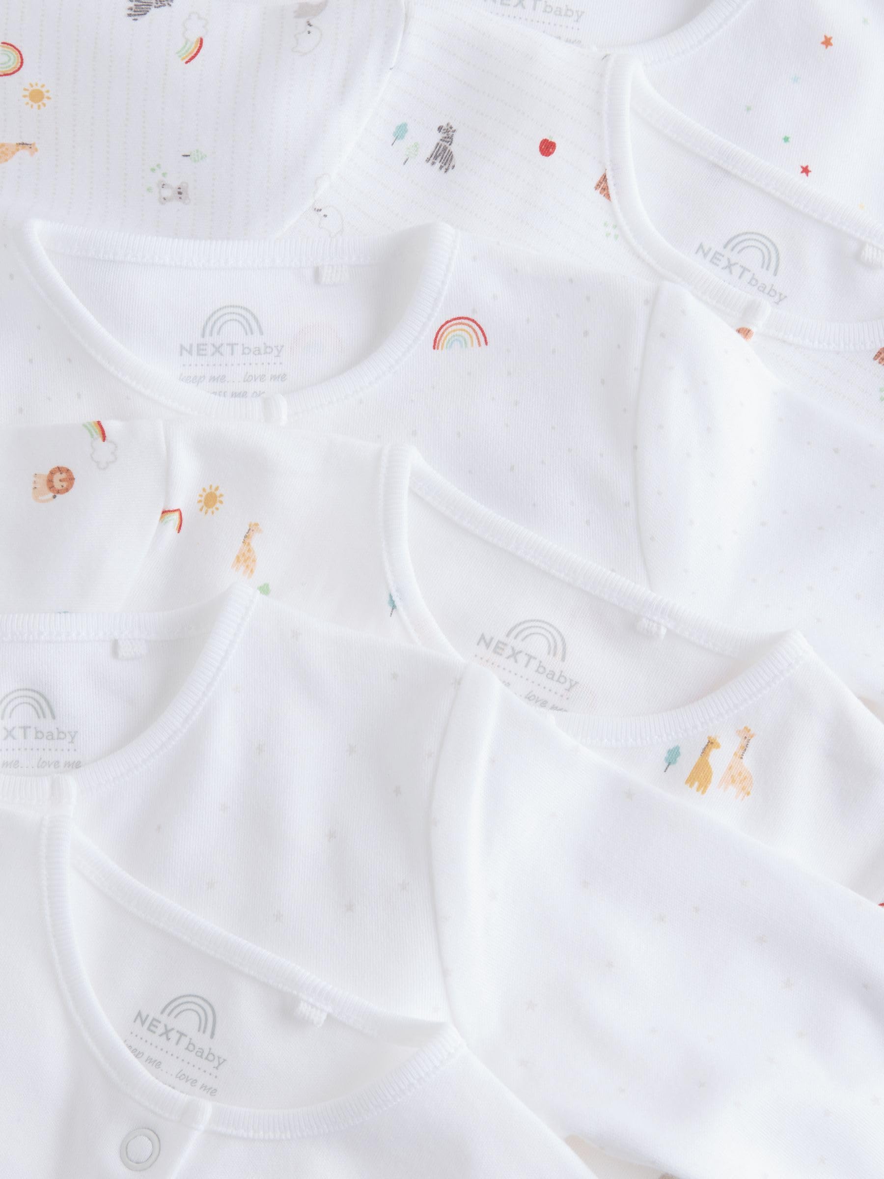 NEXT Noworodki unisex Zestaw 7 par śpiochów niemowlęcych zapinanych na zatrzaski