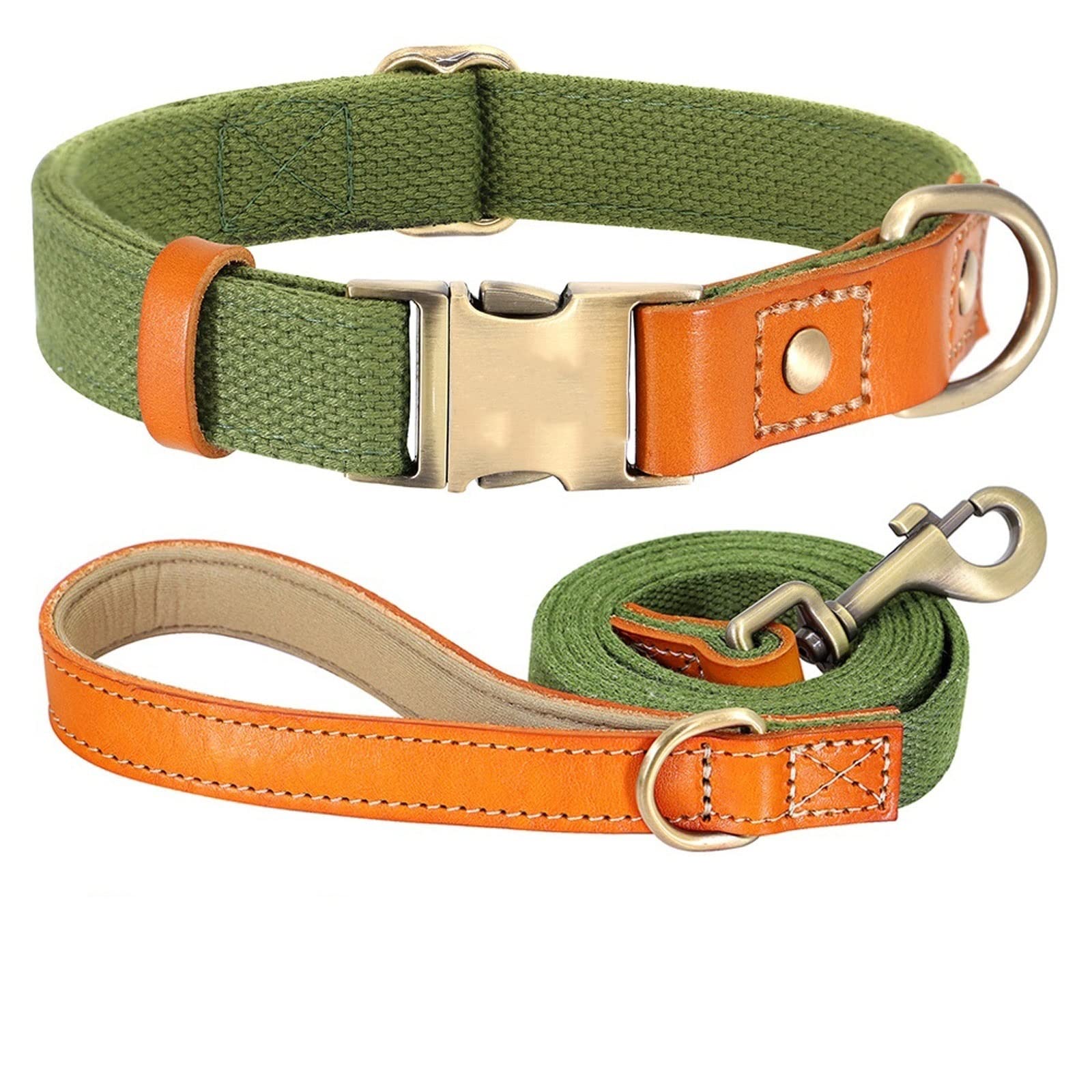 XIANGFAGS Guinzaglio per Cani Collare for Cani Personalizzato Guinzaglio Set in Pelle di Nylon Pet ID Collana Collari con Fibbia Anti-Perso con Corda di Piombo for Cani di Piccola Taglia Pug