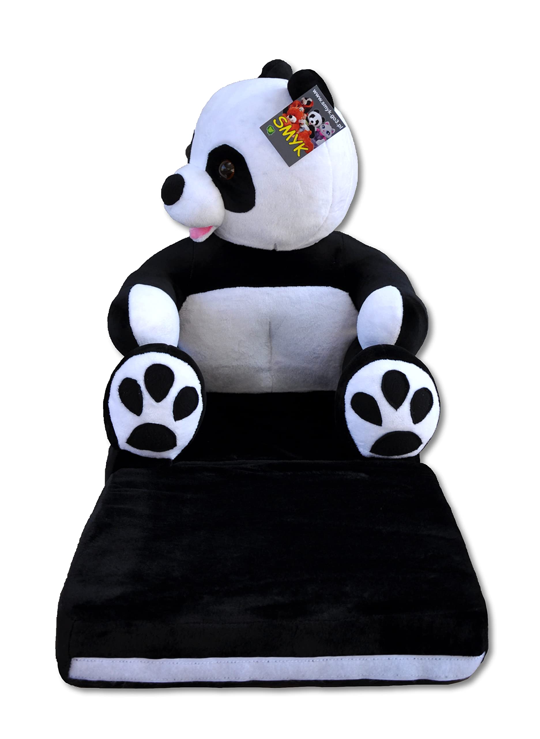 Poltrona Panda per Bambini 2 in 1 – Divanetto Pieghevole in Morbido Peluche, Poltroncina Apribile e Trasformabile per Cameretta