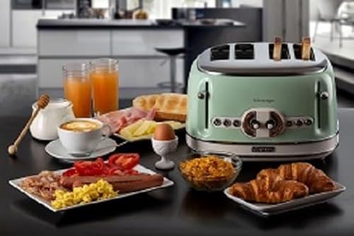 Ariete 0156/04 Retro Style 4 Slice Toaster with 2 Slice Control, 6 Browning Levels and Removable Crumb Tray, Cool Touch Sides, Non-Slip Feet, Vintage Design, Green - 8