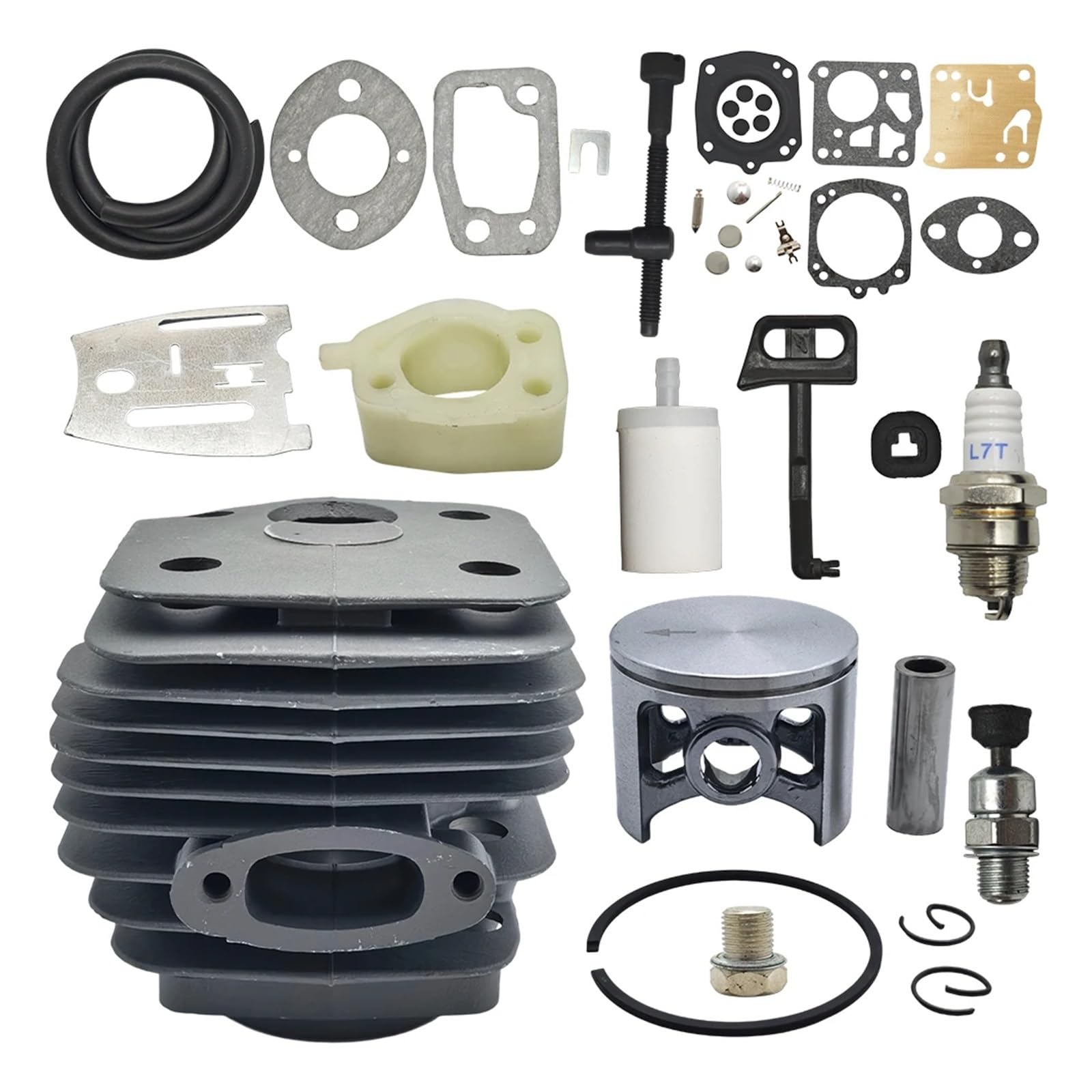 Accesorios para cortacésped Kit de pistón de Cilindro de 54mm for Motosierra 288XP 181 281 288 503506301, válvula de descompresión del colector de admisión, Cadena de Varilla de estrangulación