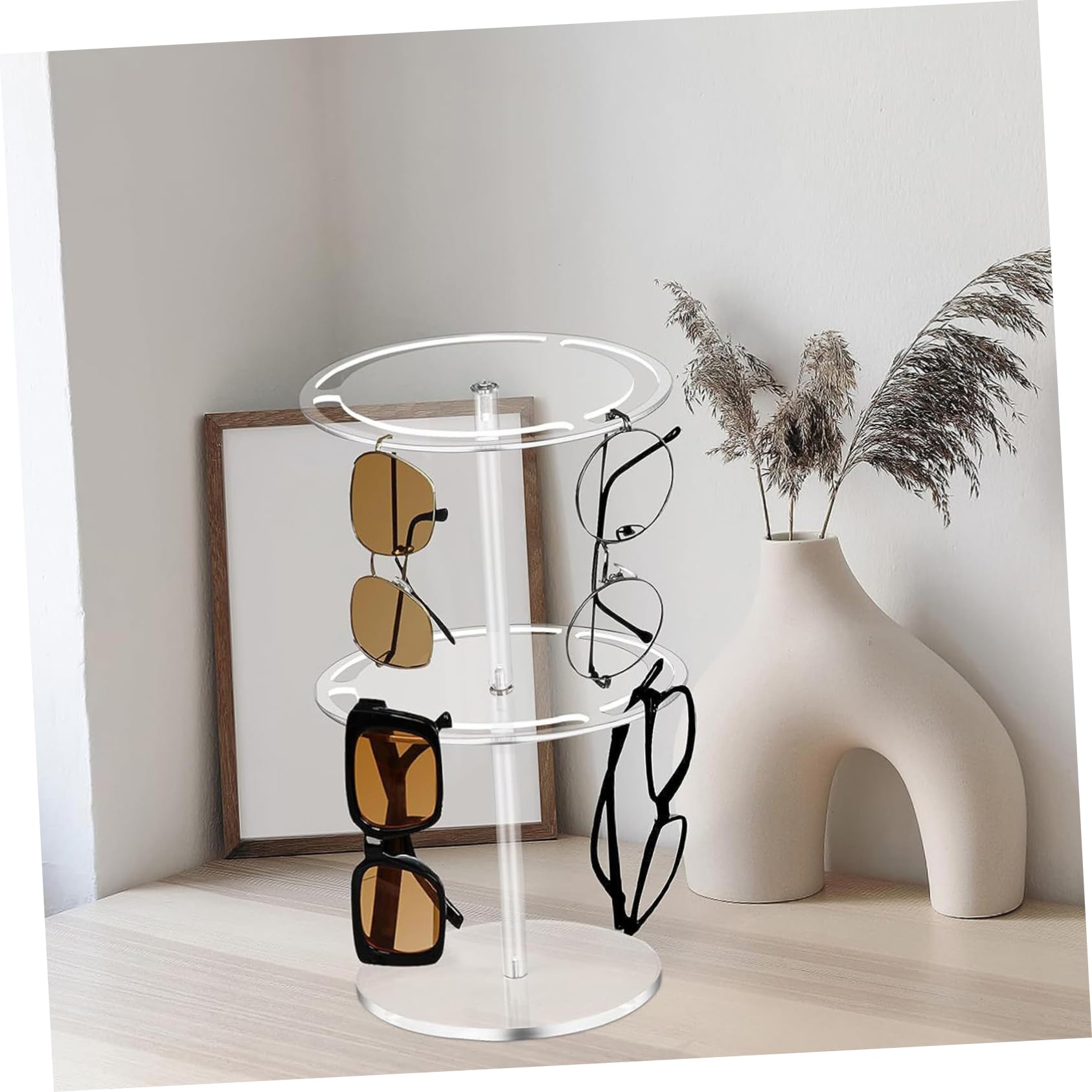 Espositore Acrilico per Occhiali da Sole 360° Rotante da Banco | Organizzatore Porta Occhiali da Sole, Supporti per Occhiali da Sole, Festa Estiva