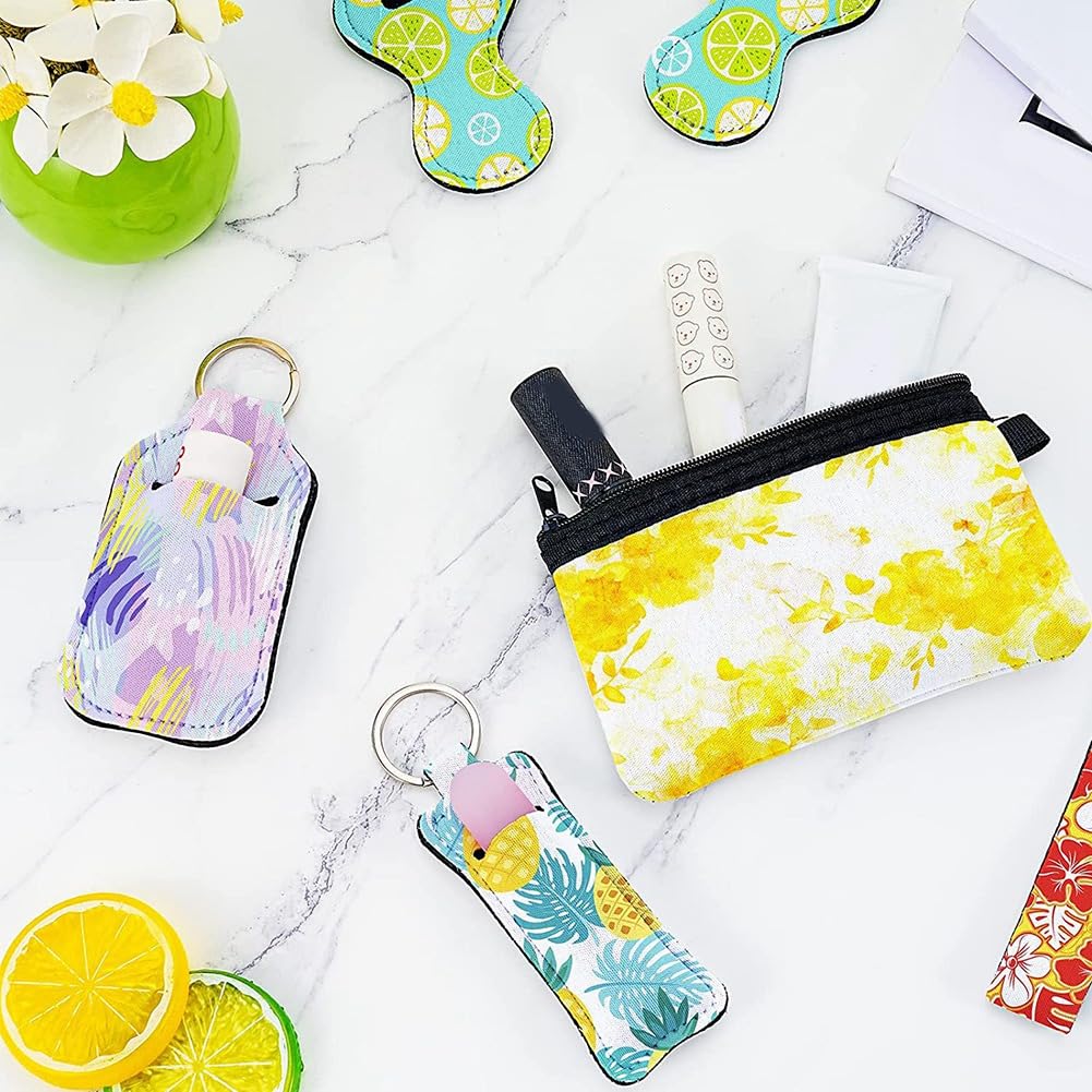 Set da 25 pezzi con pochette da polso a sublimazione per , , astuccio per trucco, per regali fai da te, Foto a colori