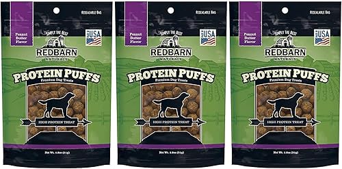 Redbarn - Bocadillos de proteína para perros, golosinas de entrenamiento con alto contenido de proteínas o decoración de alimentos, fabricados en