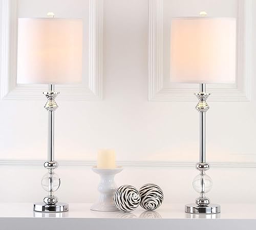 Miniatura 5 de SAFAVIEH Lighting Collection Erica - Candelabro moderno de cristal de 31 pulgadas, para dormitorio, sala de estar, oficina, escritorio, mesita de