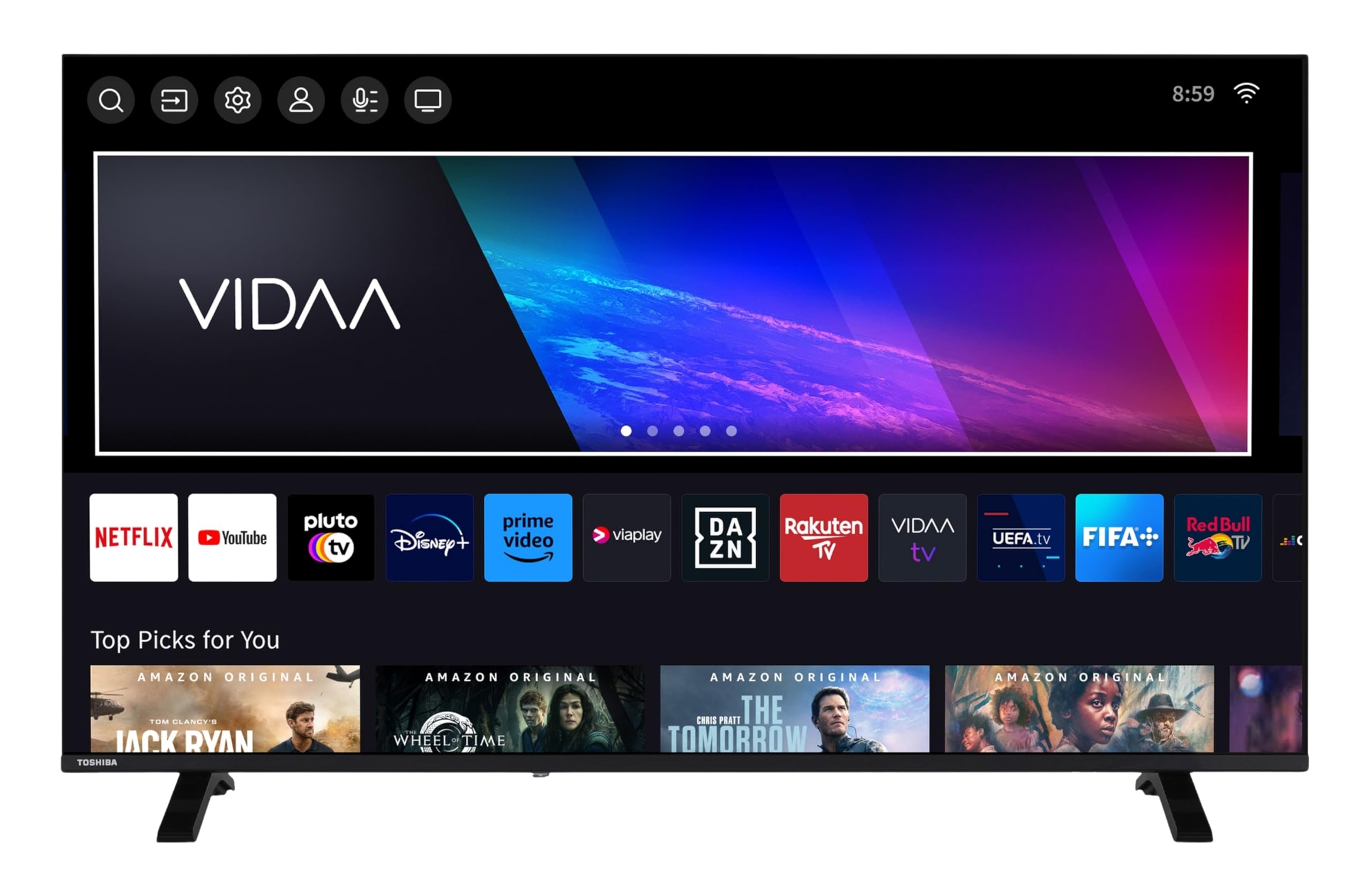 Toshiba 50UV1563DDW 50 Zoll Smart TV VIDAA - 4K UHD Fernseher mit Dolby Vision HDR, Triple-Tuner (DVB-C/S2/T2) und Streaming Apps, LED TV (2026)