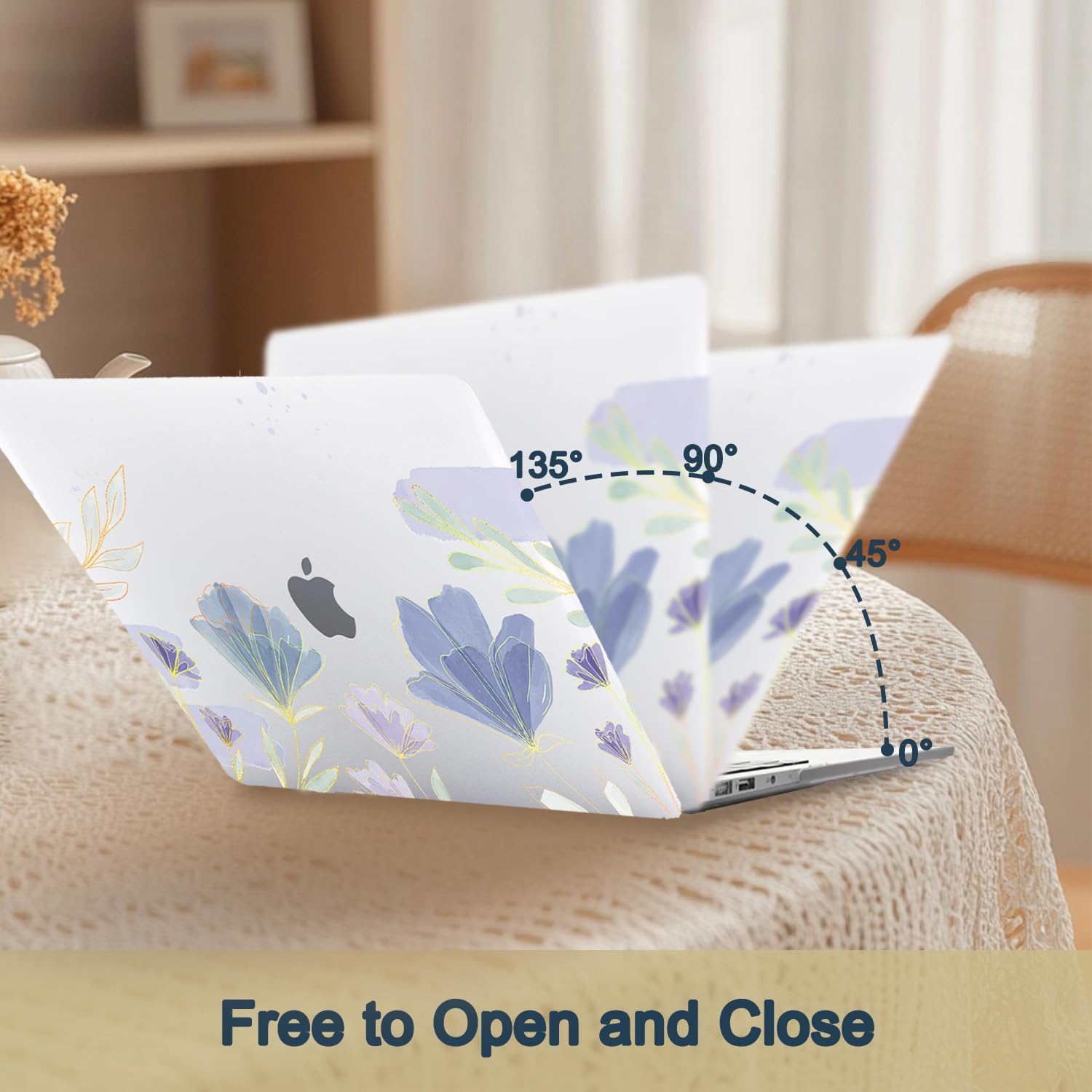 for MacBook Case 12 inch 2018 2017 2016 2015 A1534 A1931 with Retina Display,Matte Frosted Hard Shell Computer Case Protector & Keyboard Skin for MacBook Cover 12 inch,Flower & Leaf