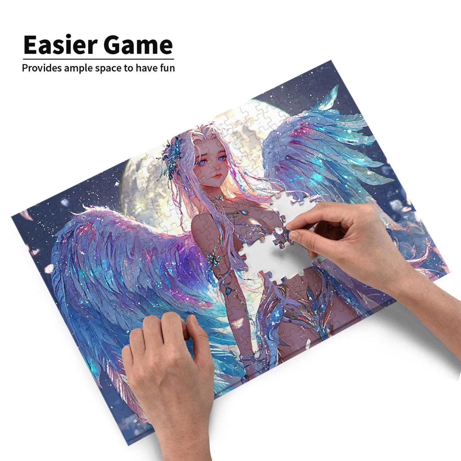 Puzzle 156 x 105 cm, 5000 sztuk puzzli dla dorosłych, prezent rocznicowy, prezent świąteczny, dekoracja domu, zapobieganie degeneracji mózgu u osób starszych (Anioł księżyc) w-979