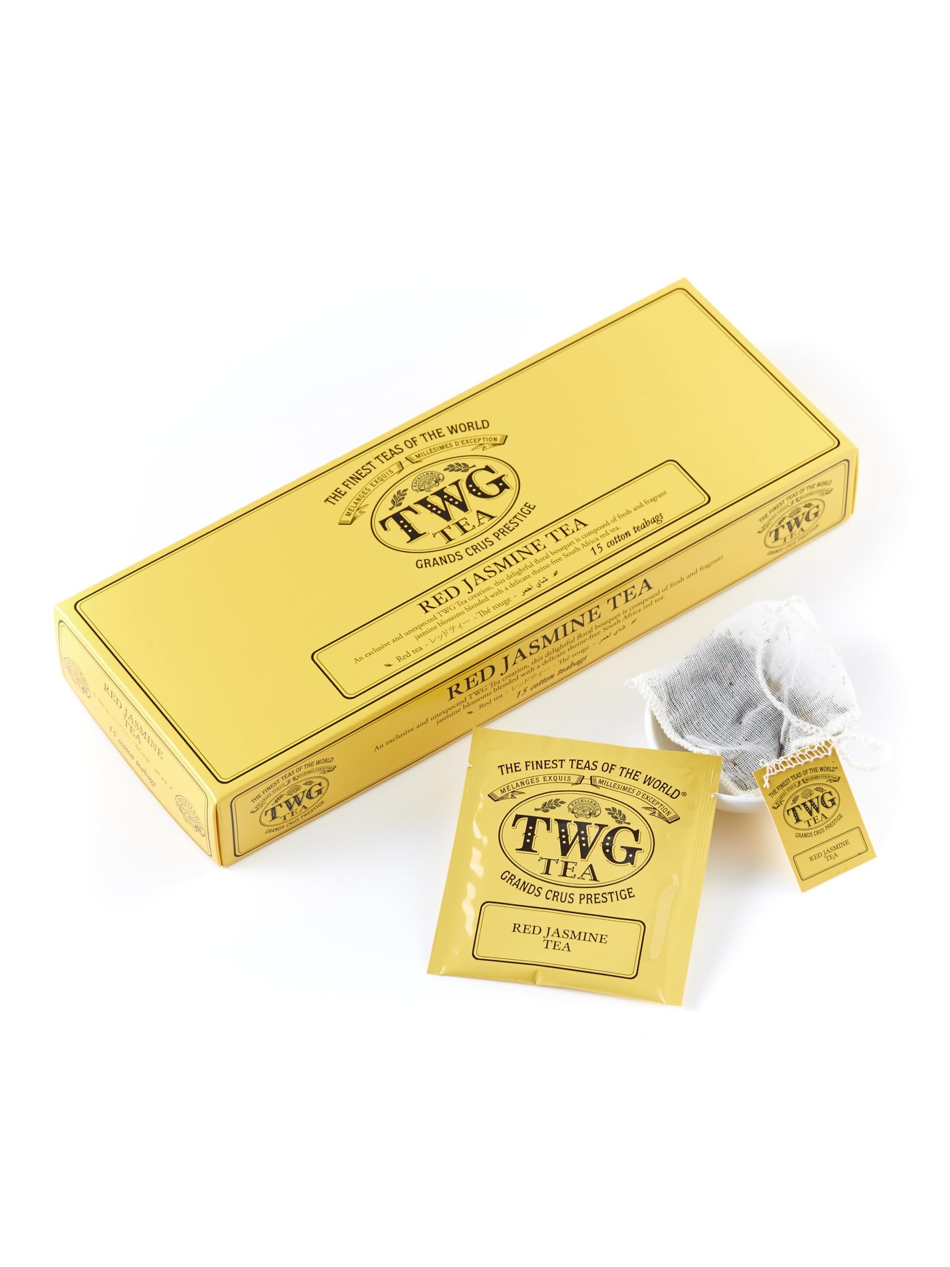 TWG Tea | Red Jasmine Tea | Rooibos | Jasmine Flower | 15 Hand Sewn Cotton Teabags | Gift Set
