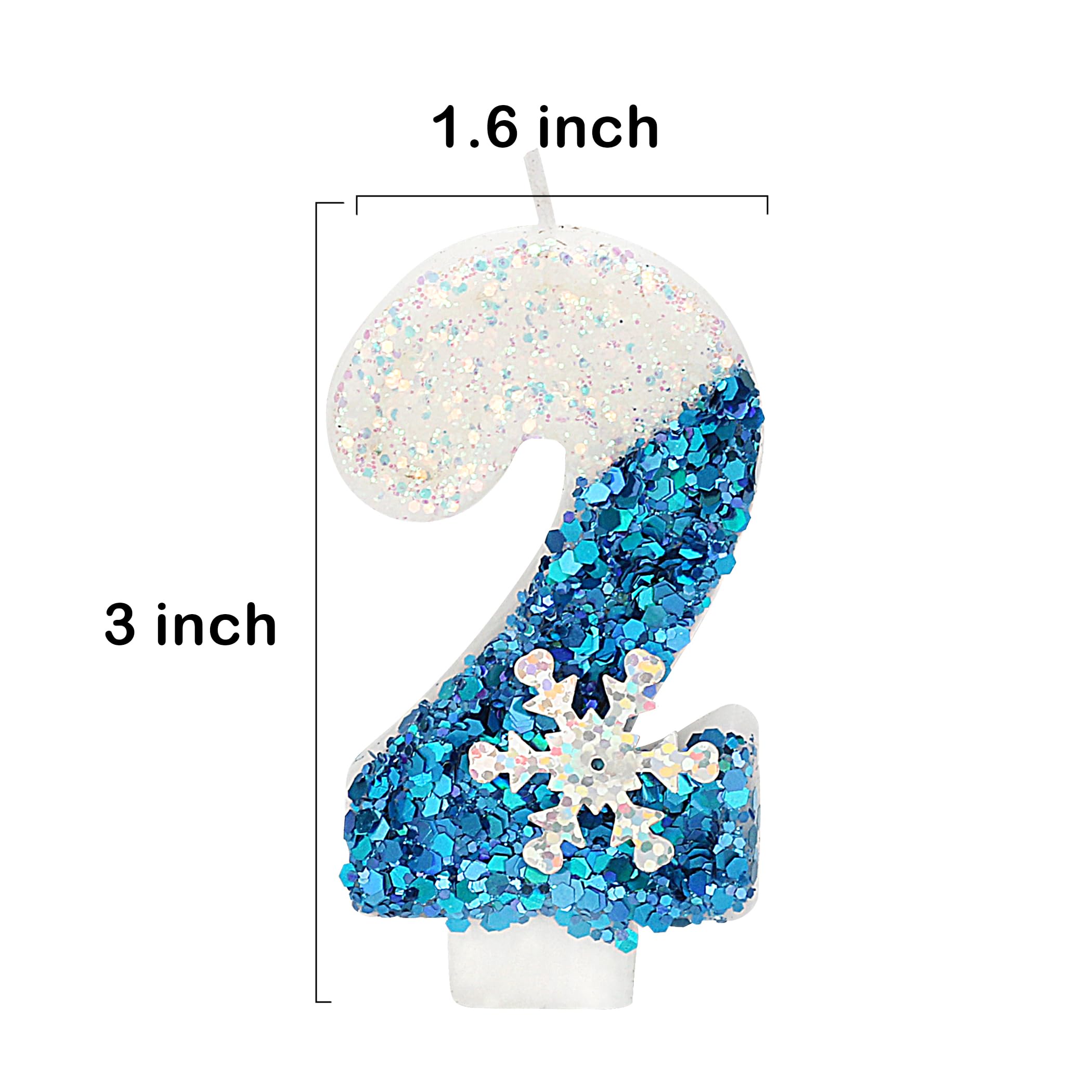 Velas de cumpleaños con temática de nieve, vela de 12 cumpleaños para suministros de fiesta, suministros de fiesta de cumpleaños de invierno, decoración de pastel de vela número 12 de 2.75 pulgadas