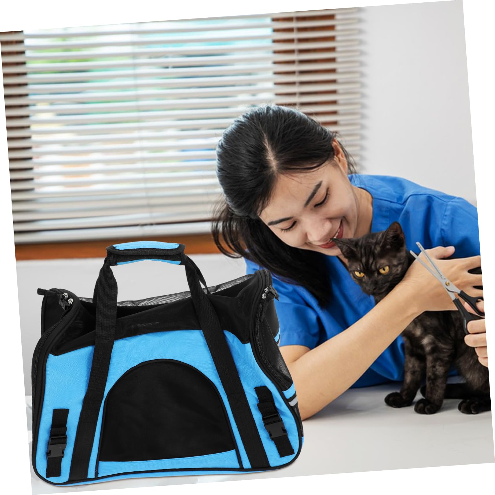 COLLBATH 1pezzi Borsa Trasportino Per Cane e Gatto Realizzata Con Materiali Sicuri e Durevoli Design Traspirante Per Respirare Liberamente Comoda e Resistente Per Viaggiare Ovunque