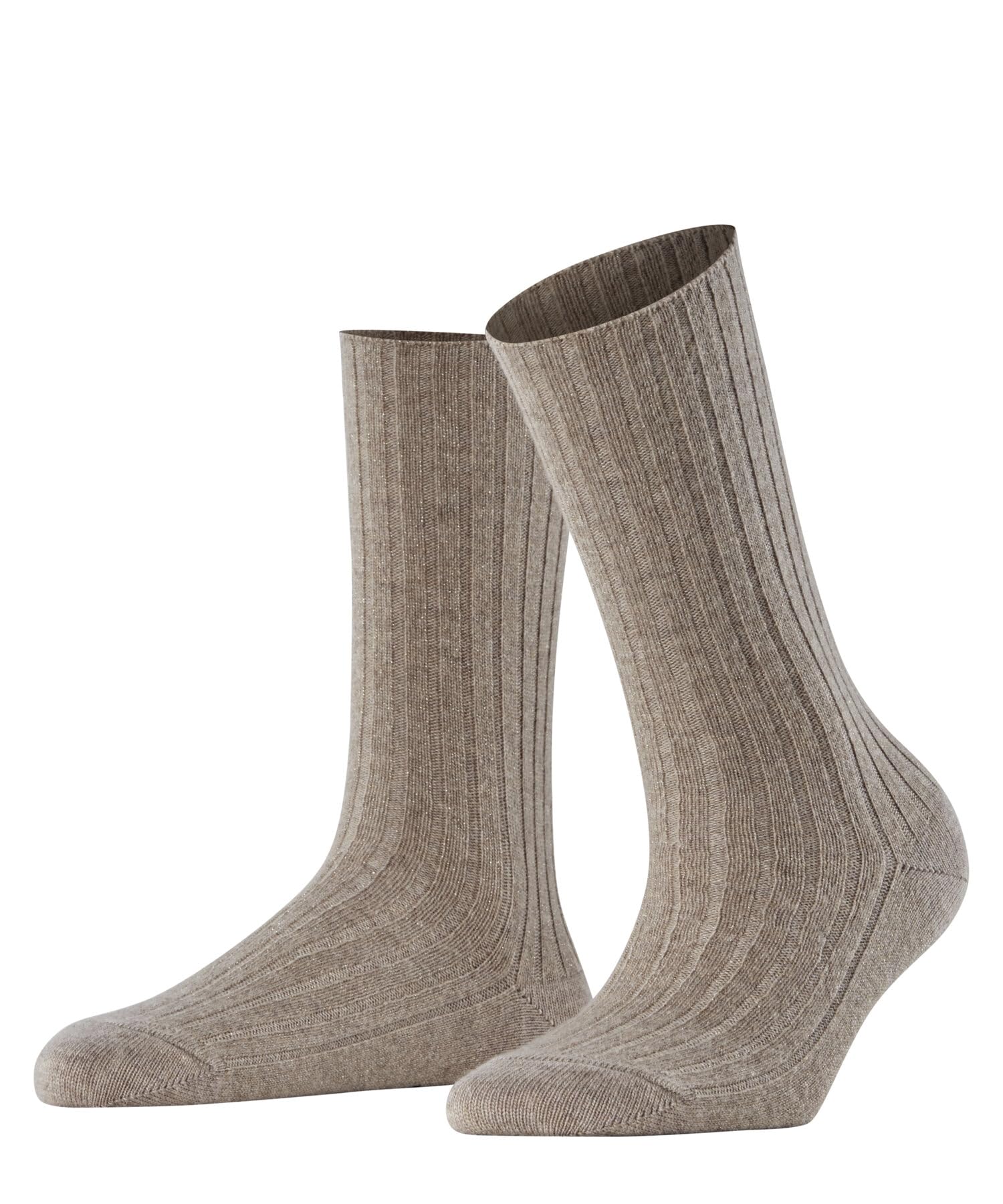 FALKE Women's Cosy Wool Boot W So Viscose Cashmere Plain 1 Pair Socks, Beige Melange 4091 Special Edition, 7-8