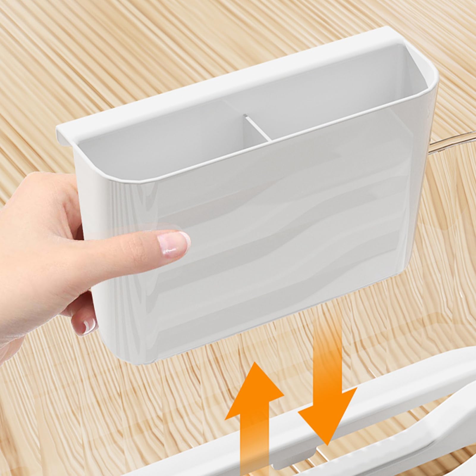 Abtropfgestell mit großer Kapazität, abnehmbarer Kunststoff-Geschirrtrockner mit Belüftungslöchern, schnell trocknend, minimalistisches Design, effiziente Geschirrentwässerung und Aufbewahrungslösung