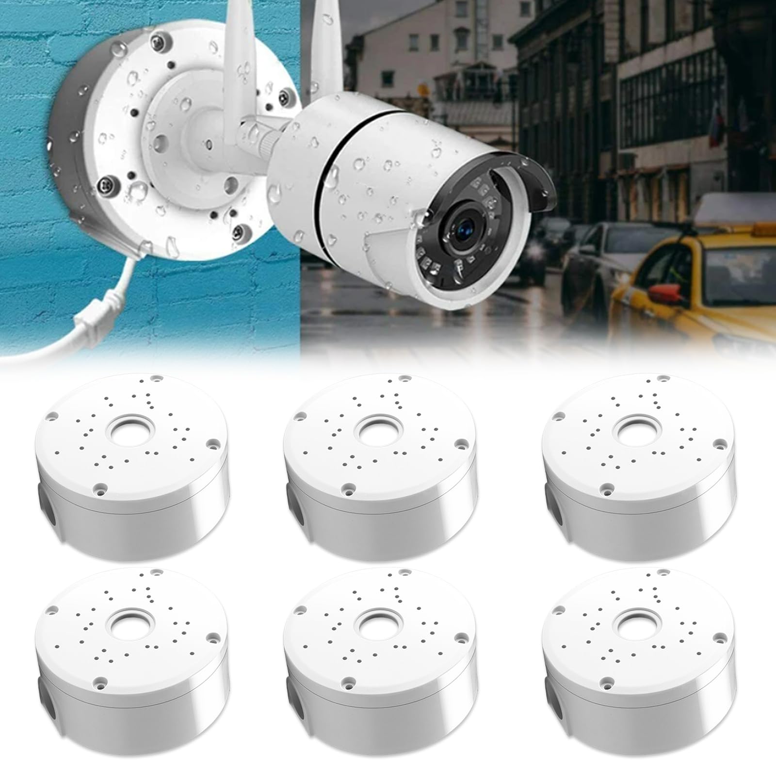 6 Scatole Di Giunzione Impermeabili Per Telecamere - In Lega Alluminio, Per Sorveglianza Esterna