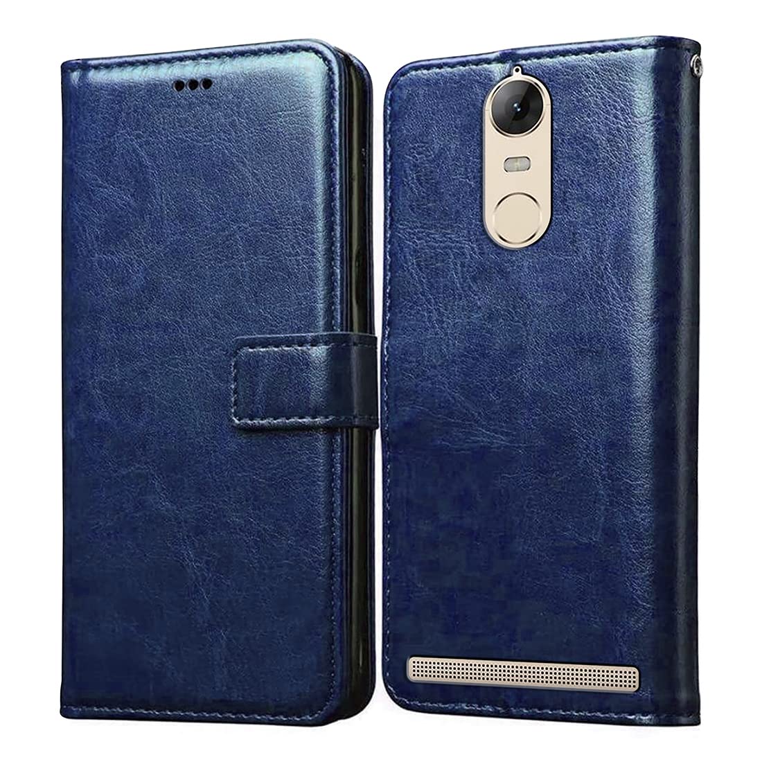 Casotec Flip Cover for Lenovo Vibe K5 Note | Premium Leather Finish | Inbuilt Pockets & Stand | Flip Case for Lenovo Vibe K5 Note (Blue)