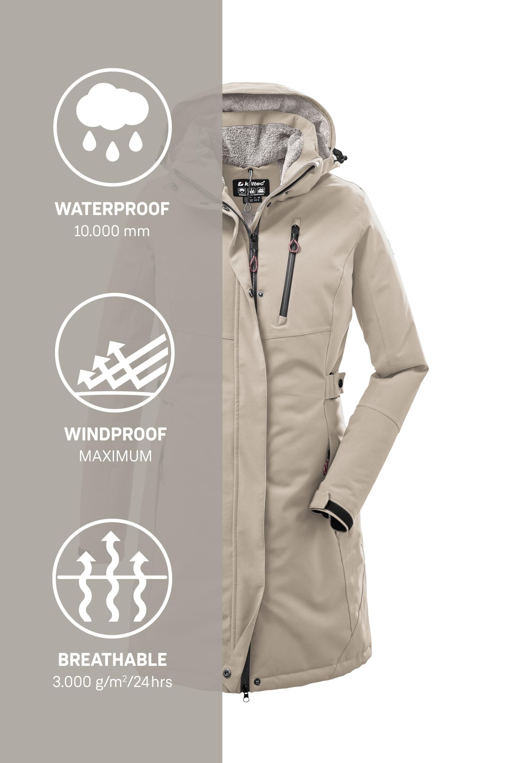 Killtec Kow 165 Wmn Prk Parka/parka fonctionnelle avec capuche zippée Women´s (lot de 1)