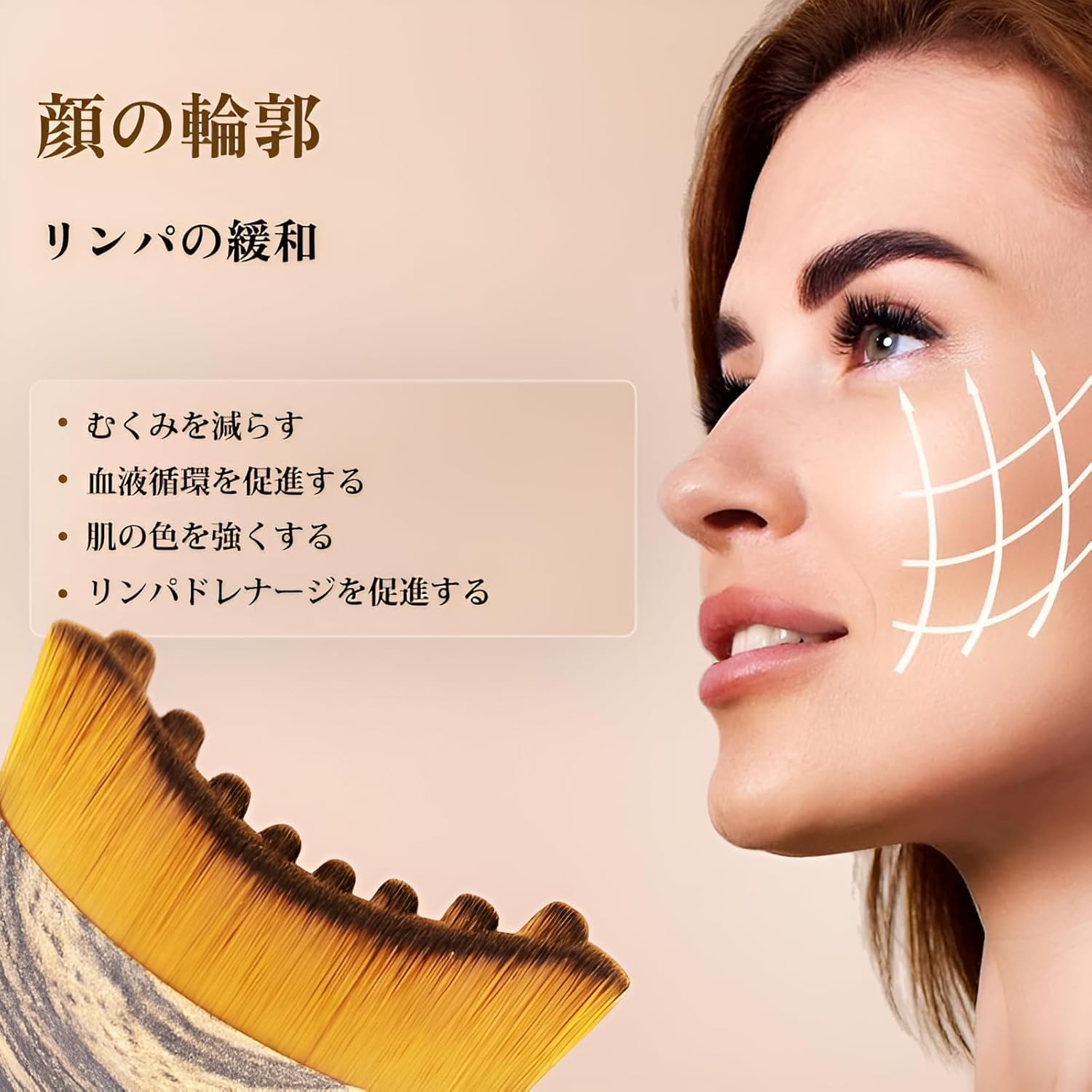 Amazon | マッサージブラシ 顔 フェイス リンパ目と首のケアブラシ顔の