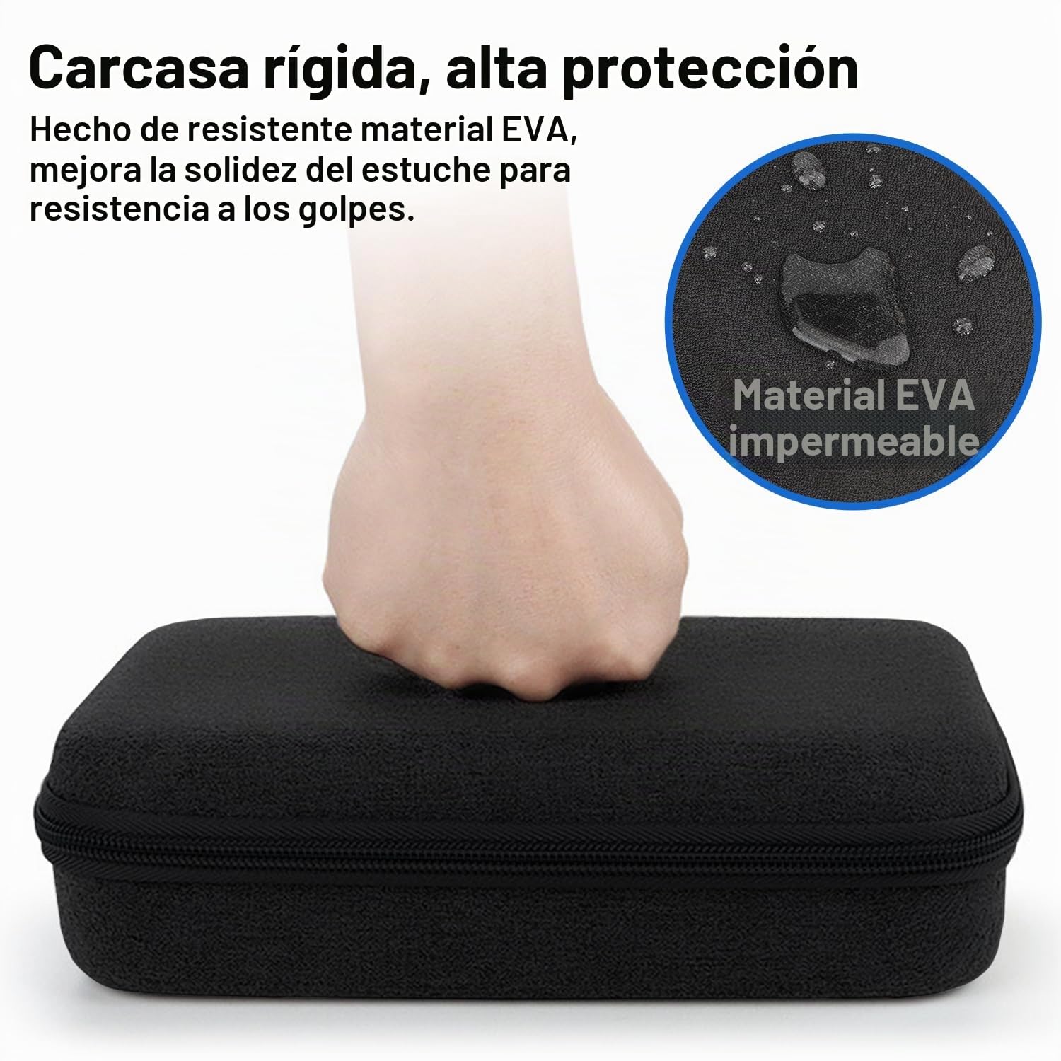Teskyer Organizador Cables Viaje, Carcasa Rígida, Impermeable, Mejor Protección, Gran Capacidad, Portátil, Viajes Accesorios, 14 x 22 x 6,5 cm, Negro