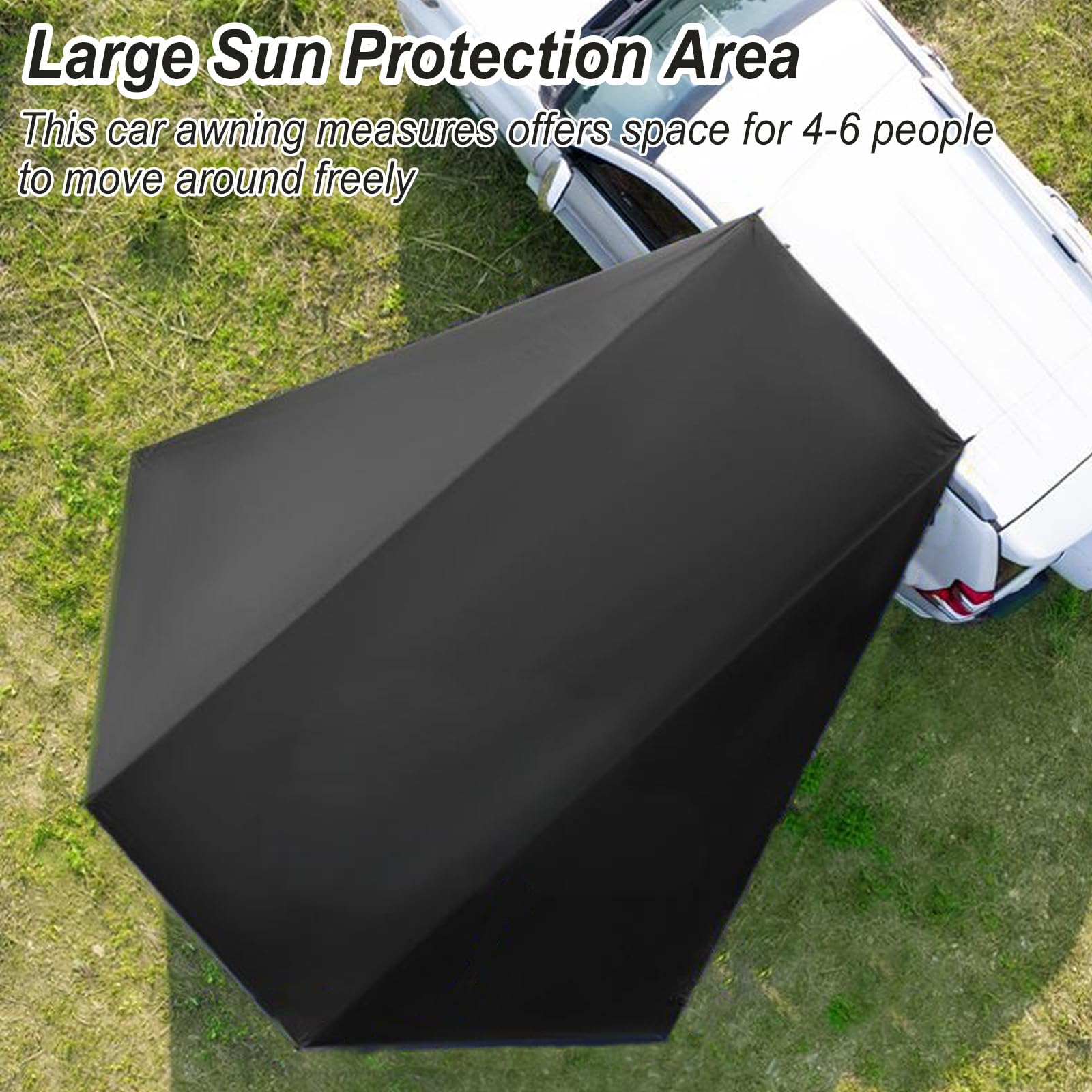 Universal Auto Markise, Sonnenschutz Auto Seitenmarkise Camping Markise für Auto, SUV, LKW, Wohnmobilen, 380 X 280 cm