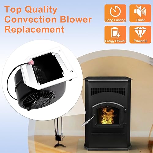 Miniatura 6 de Criditpid KS-5020-1052 Reemplazo del ventilador de convección para PelPro PP130, PP130-B, PP150, PP300, PP70, PPC90 Estufa de pellets de hierro