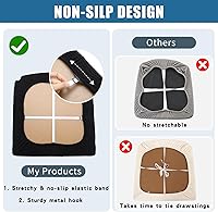 Vista 5 de Smiry Waterproof Seat Covers for Dining Room Chairs Set of 6, Stretch Jacquard Removable Washable Chair Seat Protector Cushion Slipcovers, Black