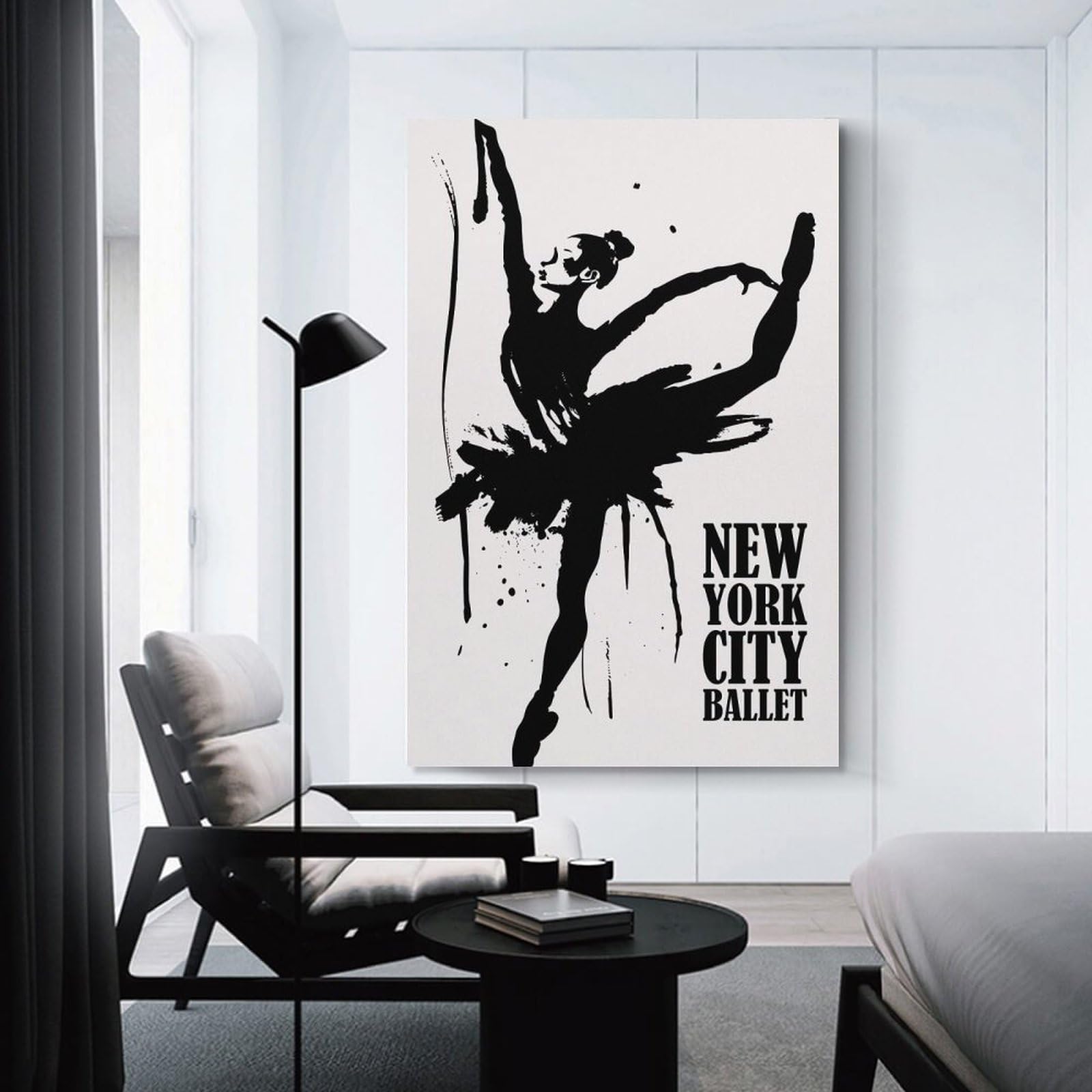 Junmoney New York City Ballet Canvas Wall Art, 08x12inch(20x30cm), for Bedroom, Guest Room Or Reading Nook, Decorative Wall Art for Cosy Rooms