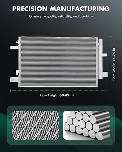 Vista 38 de SCITOO Aire acondicionado condensador compatible con Chevrolet, para modelos GMC - Silverado 2500 HD 2015-2019 - Sierra 2500 HD 2015-2019 - 6.0L
