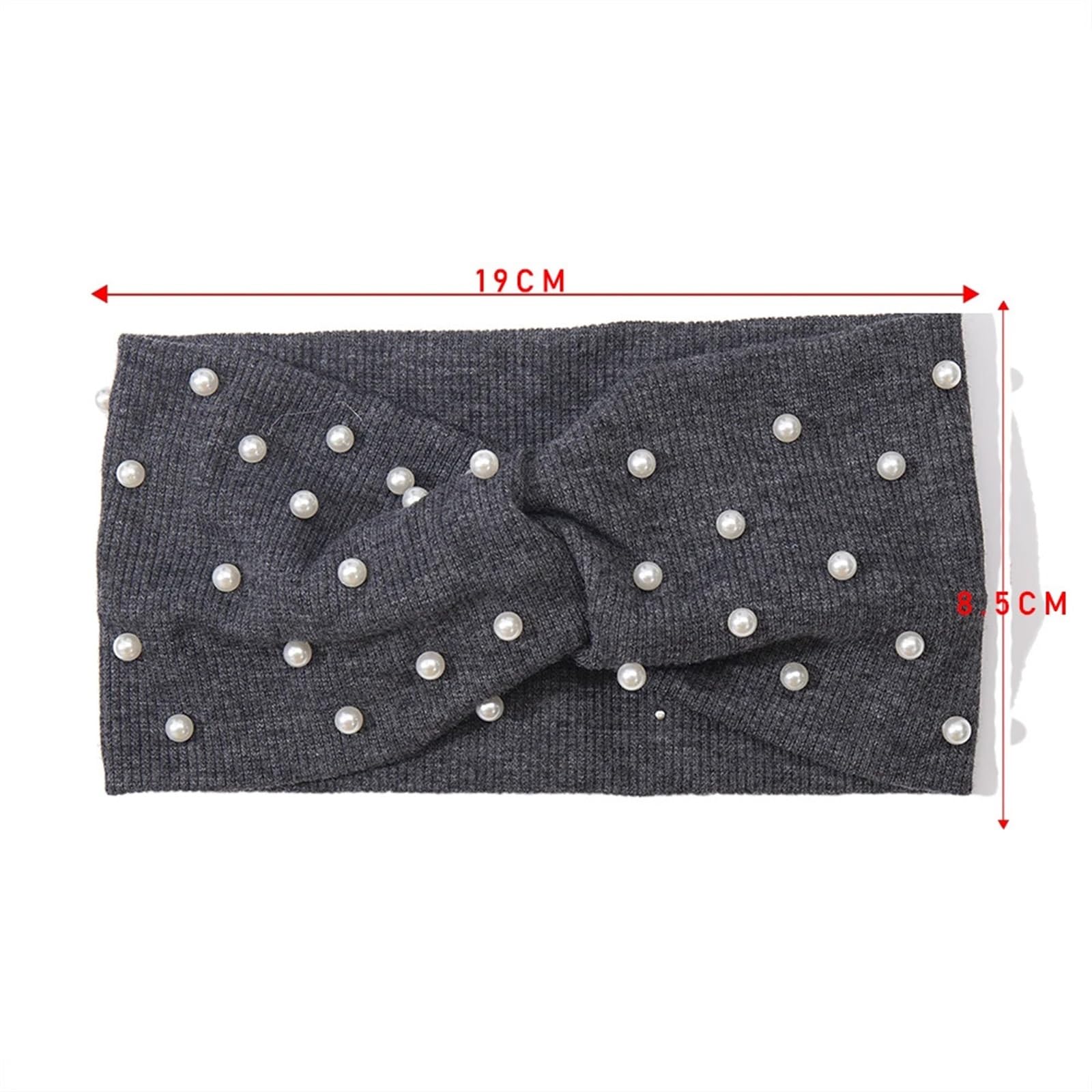 Cerchietto Invernale 2 pezzi Fasce for capelli perle Fasce for la testa lavorate a maglia Turbante Bandana Autunno Inverno Fascia elastica for capelli Accessori for capelli caldi Copricapo Per La Deco