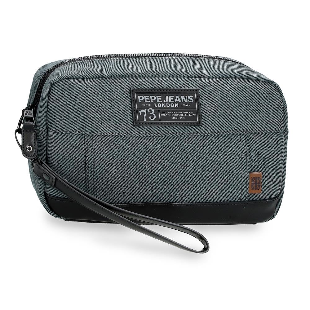 Pepe Jeans Aiden Navy Handbag 24.5x15x6 cm Polyester with Synthetic Leather Details 2.21L by Joumma Bags
