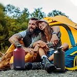 1 Gallon Water Bottle Insulated(Cold for 48 Hrs),BPA Free&Leak Proof,128oz Stainless Steel Water Jug,Large Water Bottle with Straw Spout Lids for Gym,Hiking,Camping&Travel,Black