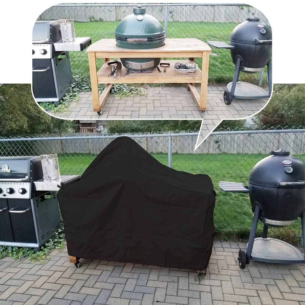 Ceramiczny pokrowiec na grilla Kamado 152 cm, wytrzymały, duży, zielony, na stół, czarny, (CO-BGC-001)