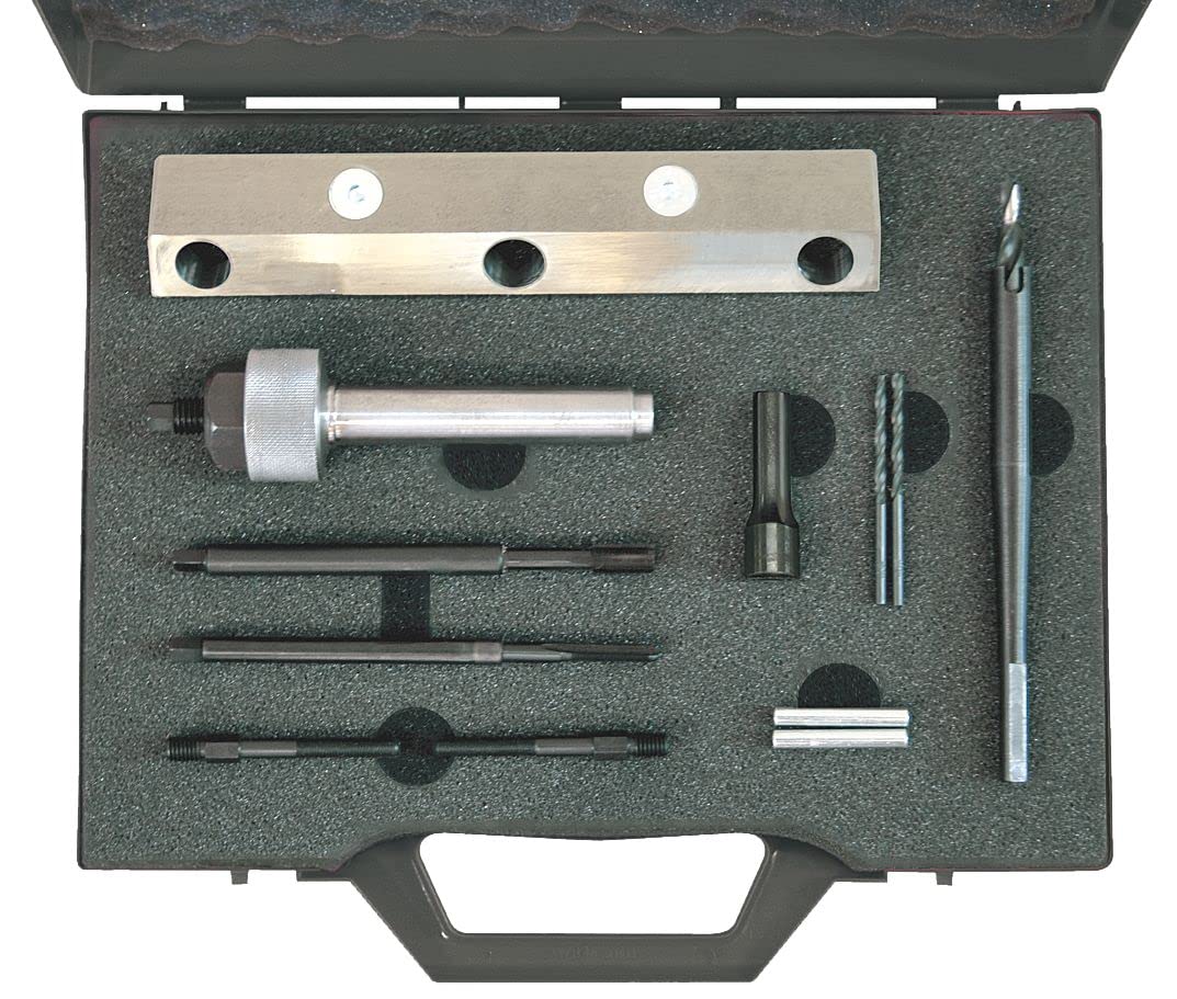 SW-Stahl 03708L Set Riparazione Filettatura Candelette, M10 x 1.0 mm | Kit professionale in 4 pezzi con bussole filettate e maschiatore per riparare filetti candela su motori auto