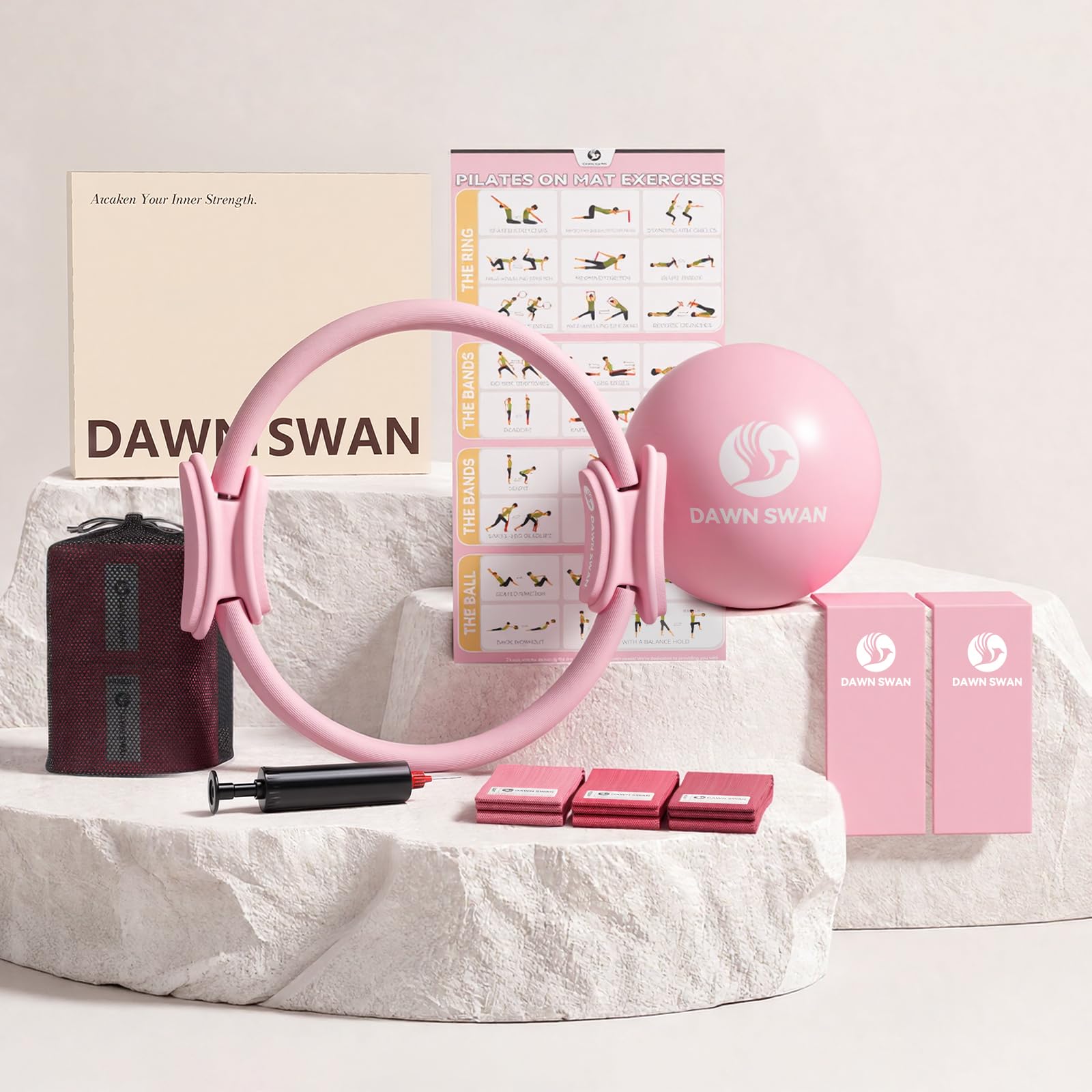 Kit Pilates avec anneau, balle et bandes, cercle magique 38,1 cm pour