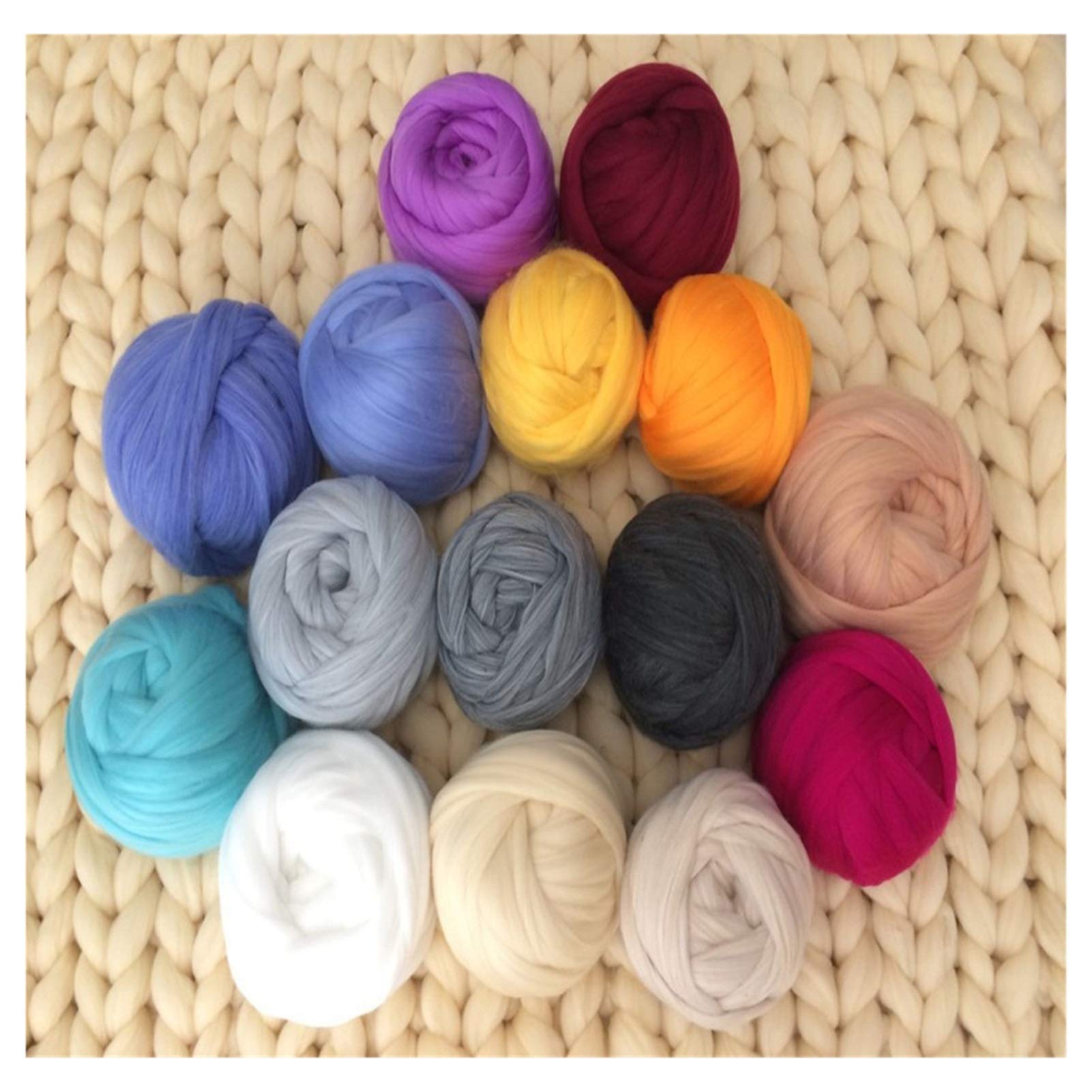 Dicke Wolle Zum Häkeln 1000g pro Kugel Super Chunky Arm Strick-Garndecke-sperrige Garn-Nachahmung Dickes Garn(Red)