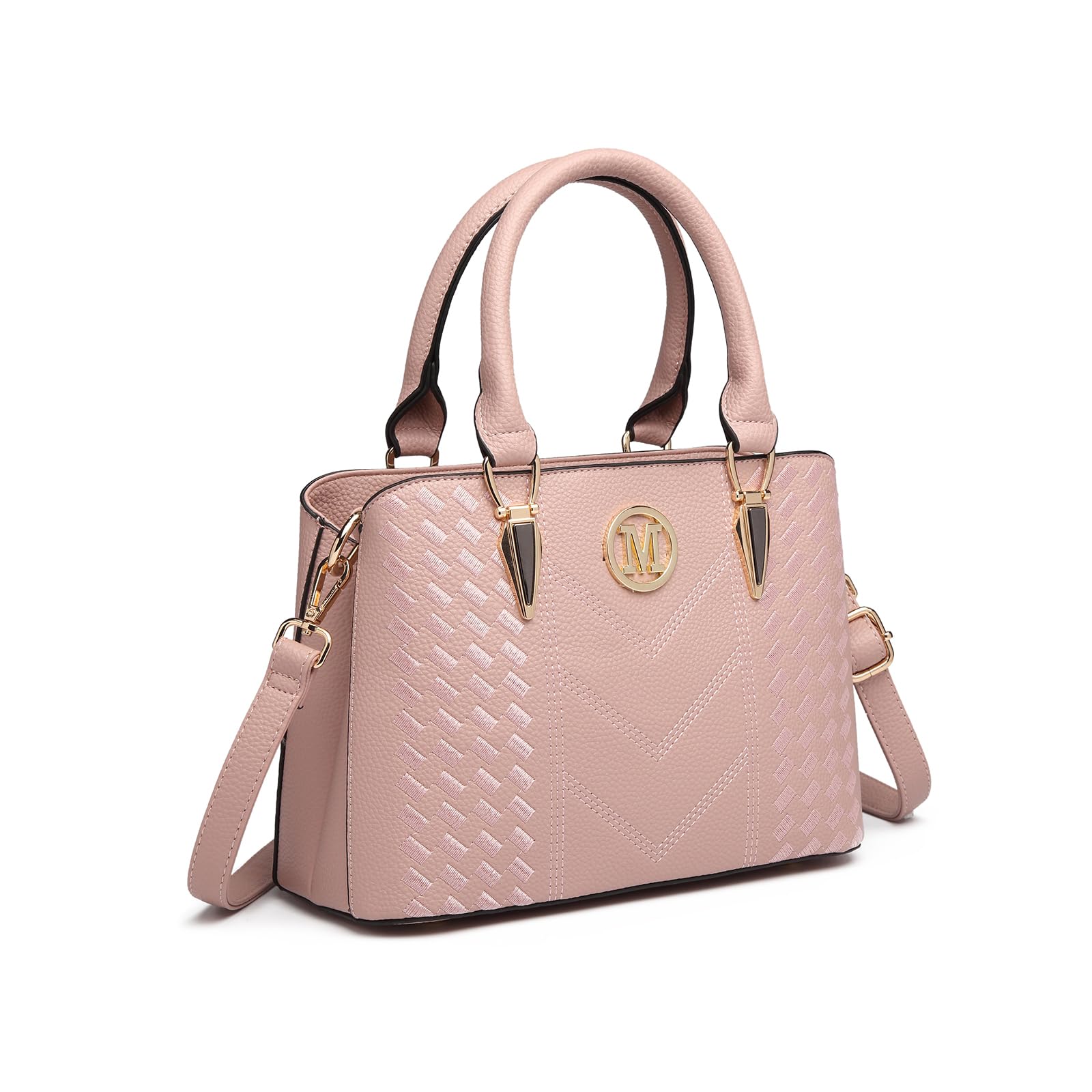 Miss Lulu Handbags for Women, Womens Top Handle Bag PU Leather Shoulder Bag Pink