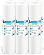 Membrane Solutions 10 x 2.5 Inch Replacement Polypropylene Sediment Water Filters, Filter Cartridge, Compatible with Standard Filters, Reverse Osmosis - 20 Micron, 6 Pack
