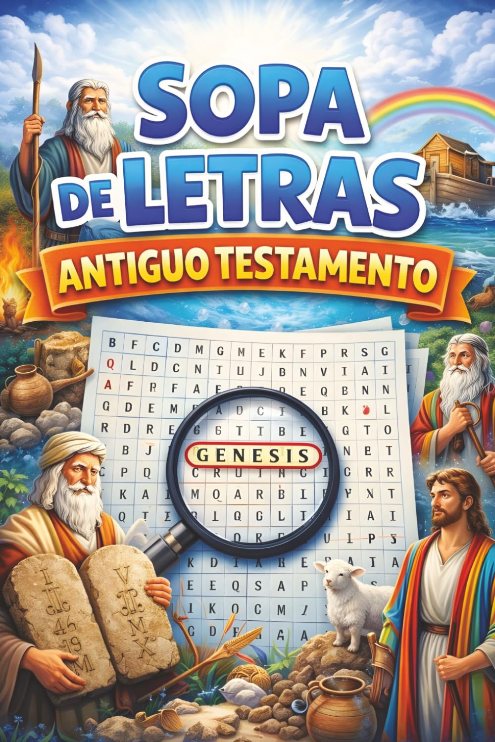 Sopa de Letras Antiguo Testamento: Relajante Juego Rompecabezas Búsqueda de Palabras de Pasajes e Historias de la Biblia del Antiguo Testamento ... y mucho más. Tamaño Compacto y en Español.