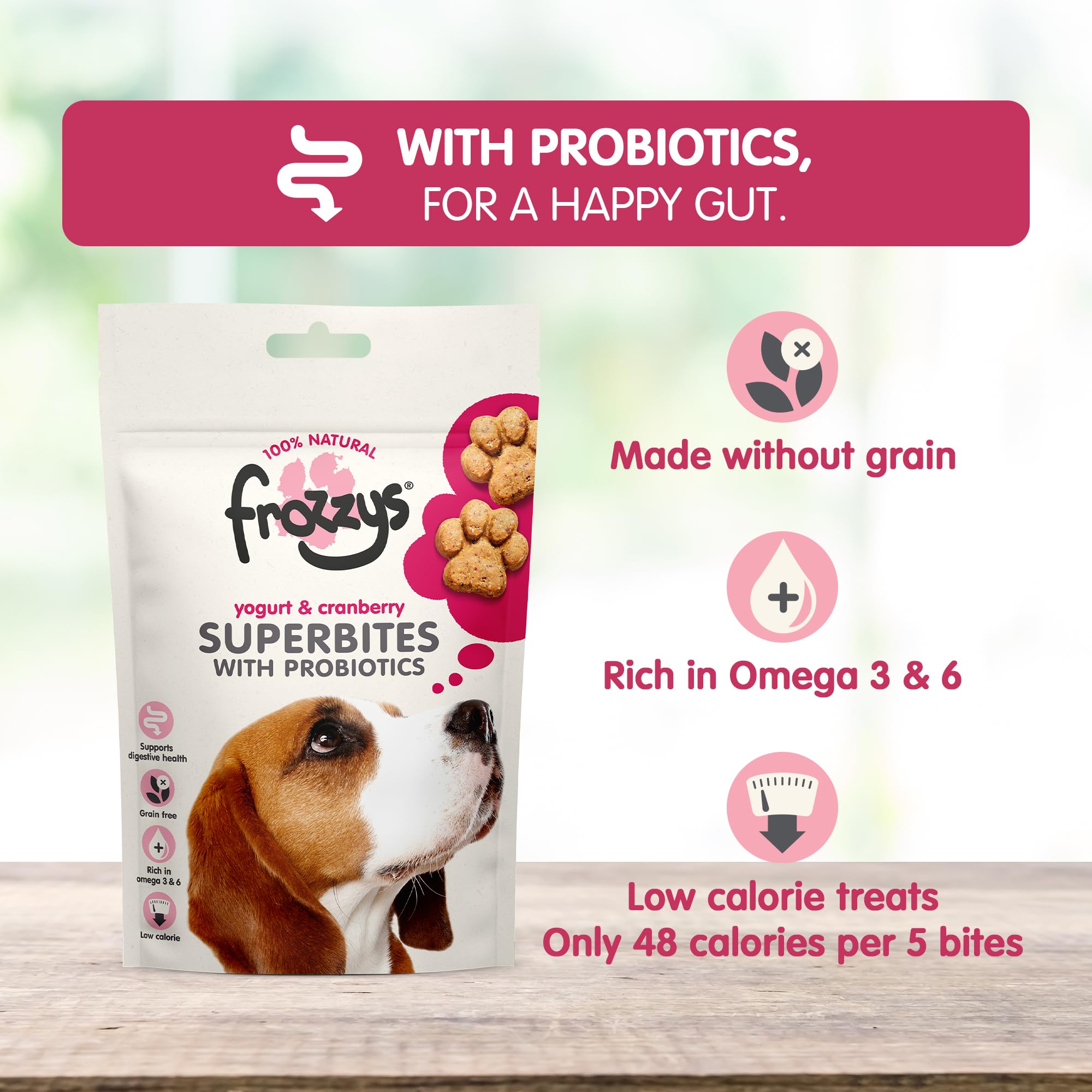 Frozzys Superbites Grain Free Dog Treats with Probiotics, Rich in Omega 3/6 for Skin Coat & Digestive Health - Image 3