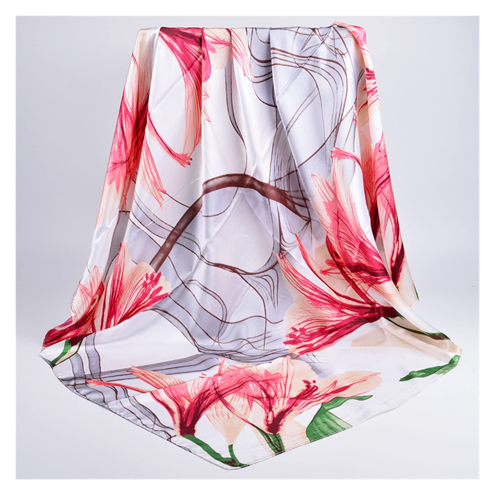 Pañuelo de Seda Moda Mujer Moda Vacaciones Chal Suave al Aire Libre impresión Disponible Verano Primavera protección Solar Bufanda (Color : Purple, Size : 1) (Purple 1)
