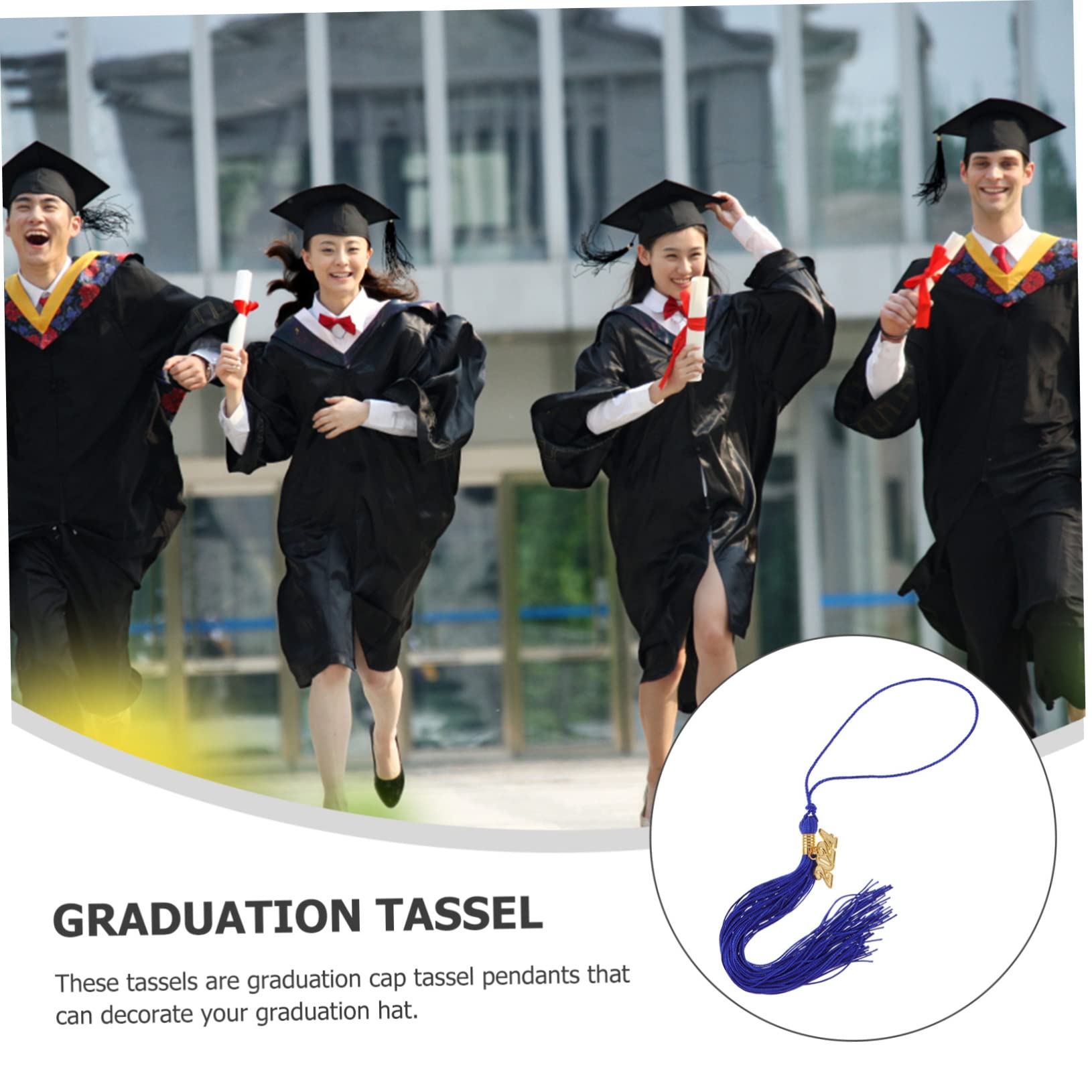 Lot De 2 Popons De Reise De Diplôe 2023 Avec Breloques Dorées Pour