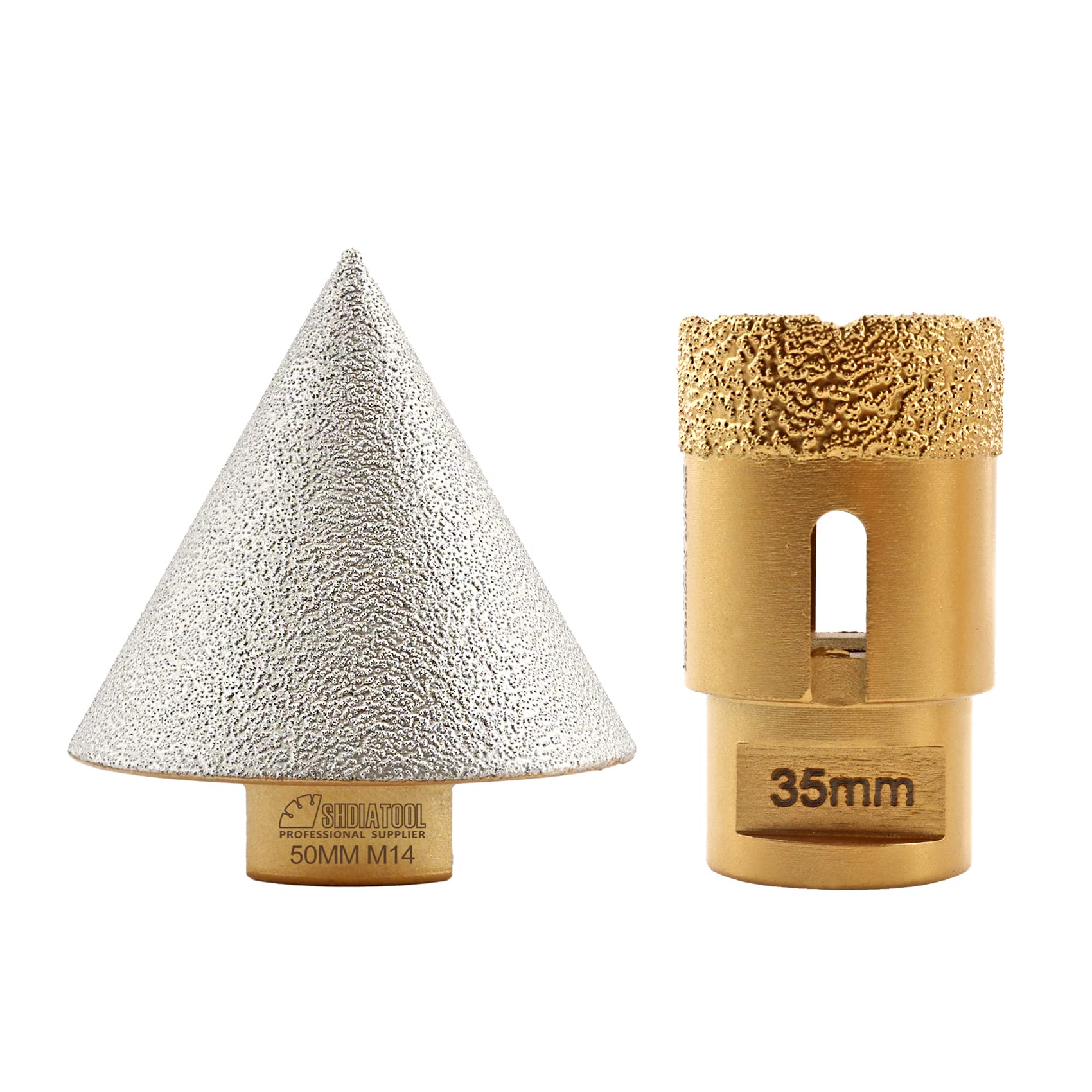 Fraise Diamant Chanfrein 50mm M14 - Pour Marbre, Granit, Céramique | Agrandit Et Biseaute Les Trous Existants